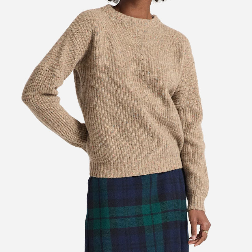 Womens Donegal Eyelet Sweater - Tan