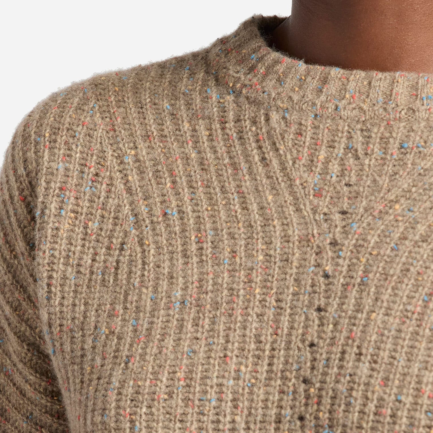 Womens Donegal Eyelet Sweater - Tan