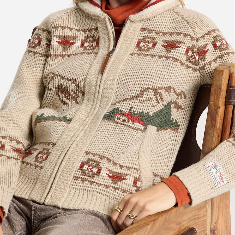 Womens Alpaca Lambswool Cardigan - Oatmeal Heather