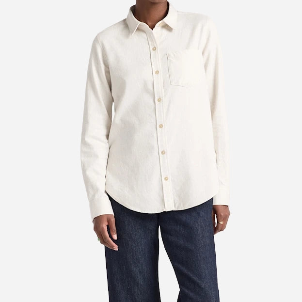 Womens Relaxed Flannel Shirt - Natural