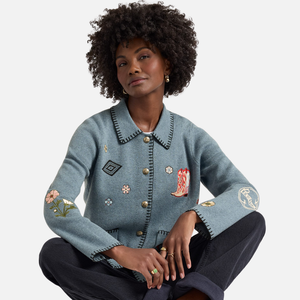 Womens Souvenir Cardigan - Denim Heather