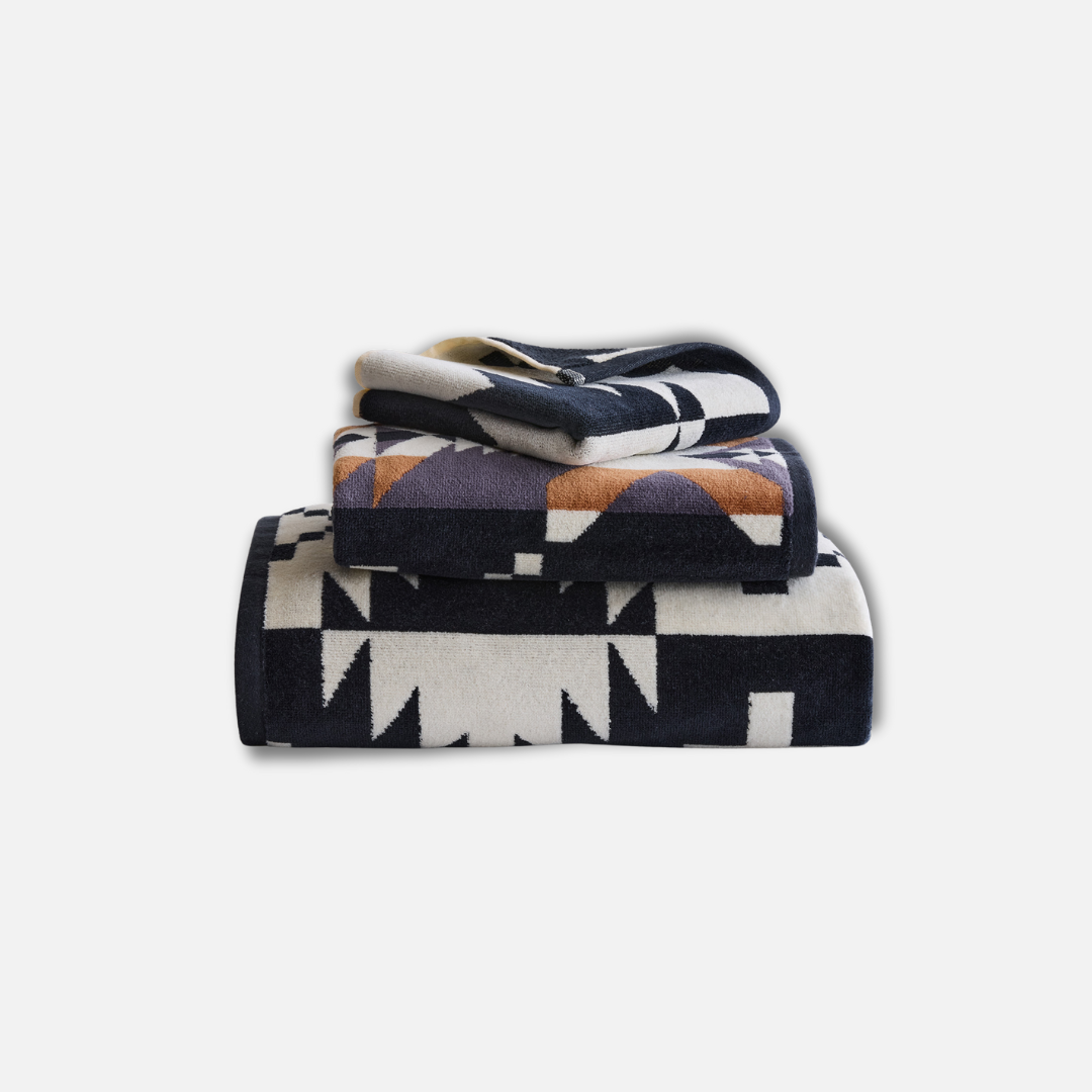 3 Piece Towel Set - Spider Rock Black / White