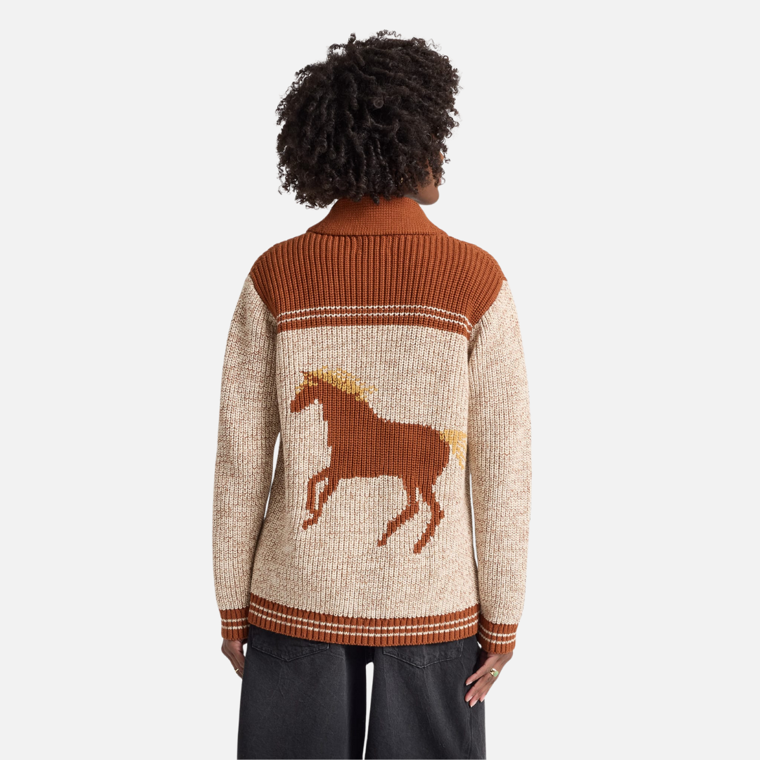 Womens Heritage Cardigan - Grey Heather/Copper