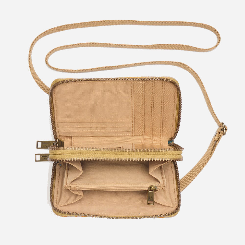 Wool Crossbody Organiser - Harding Turquoise