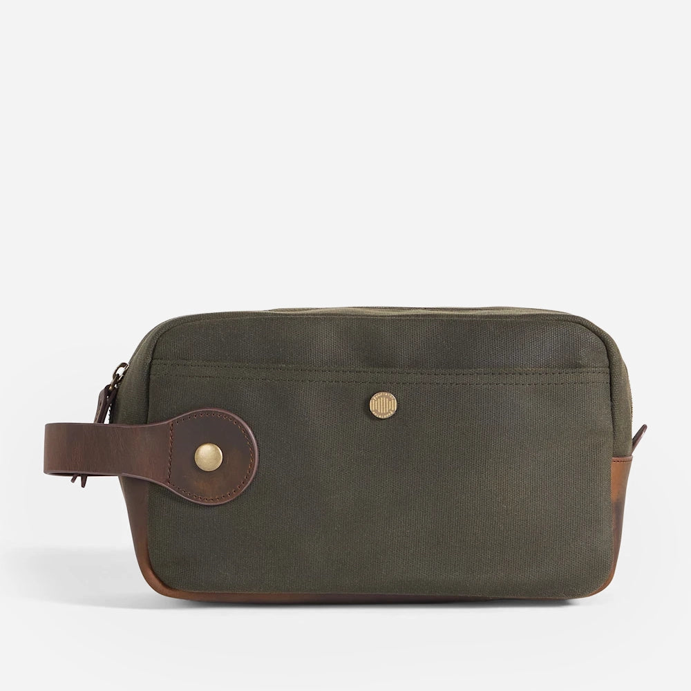 canvas travel crossbody bag Odyssey Waxed Canvas Travel Kit - Olive