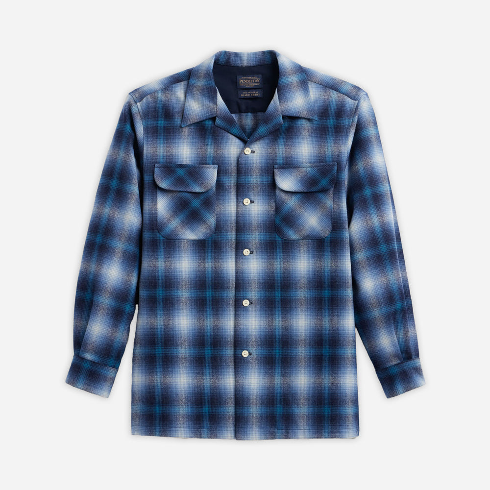 Chemise en laine mélangée - Bleu/Turquoise ombré