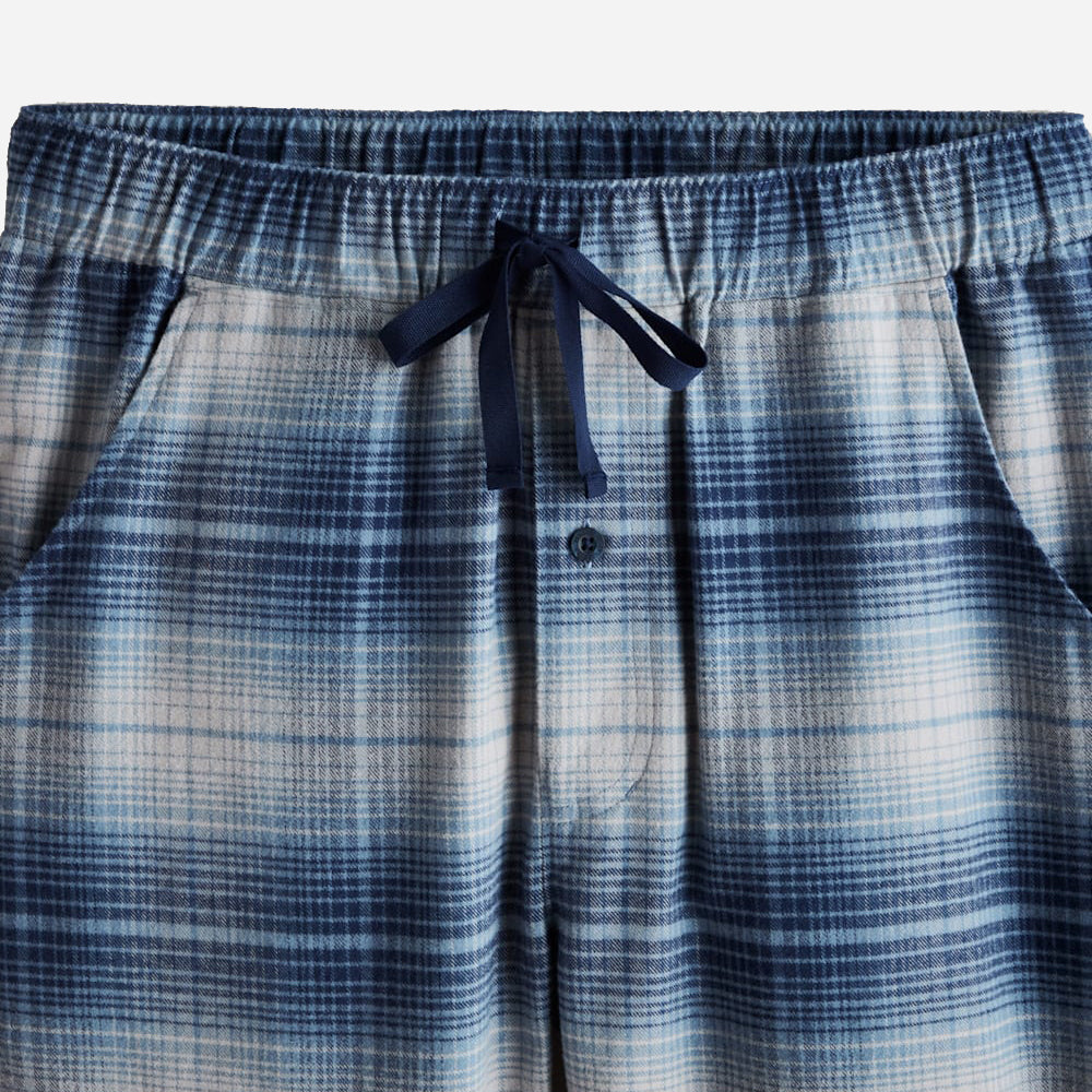 Pyjama-Hose – Blau/Grau kariert