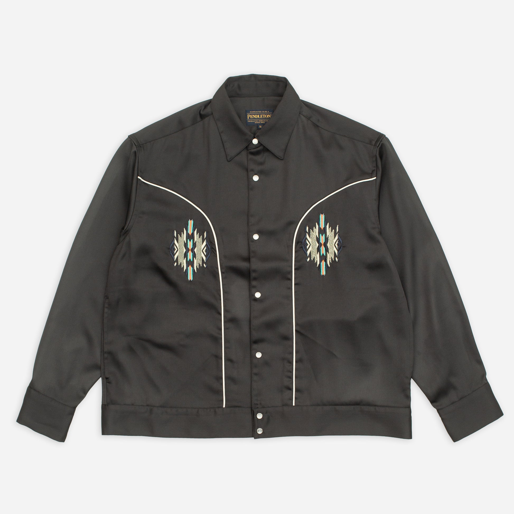 Western Satin Jacket - Black