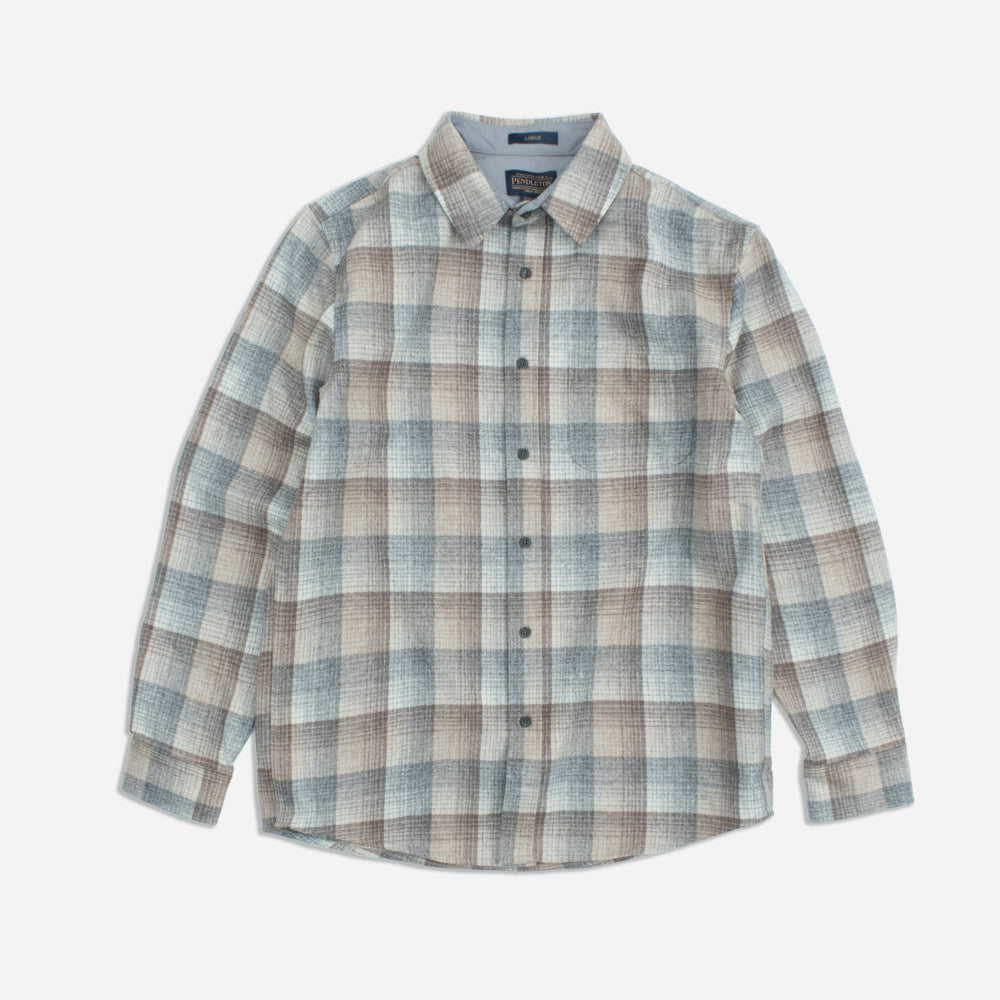 Lodge Wool Shirt - Tan/Grey Ombre