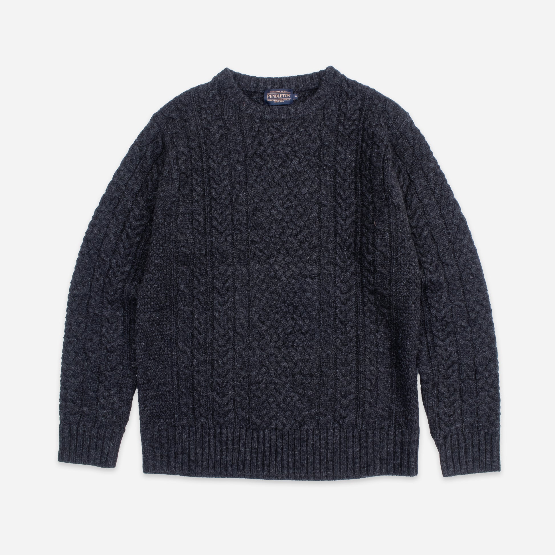 Shetland Wool Fisherman's Sweater - Black Heather