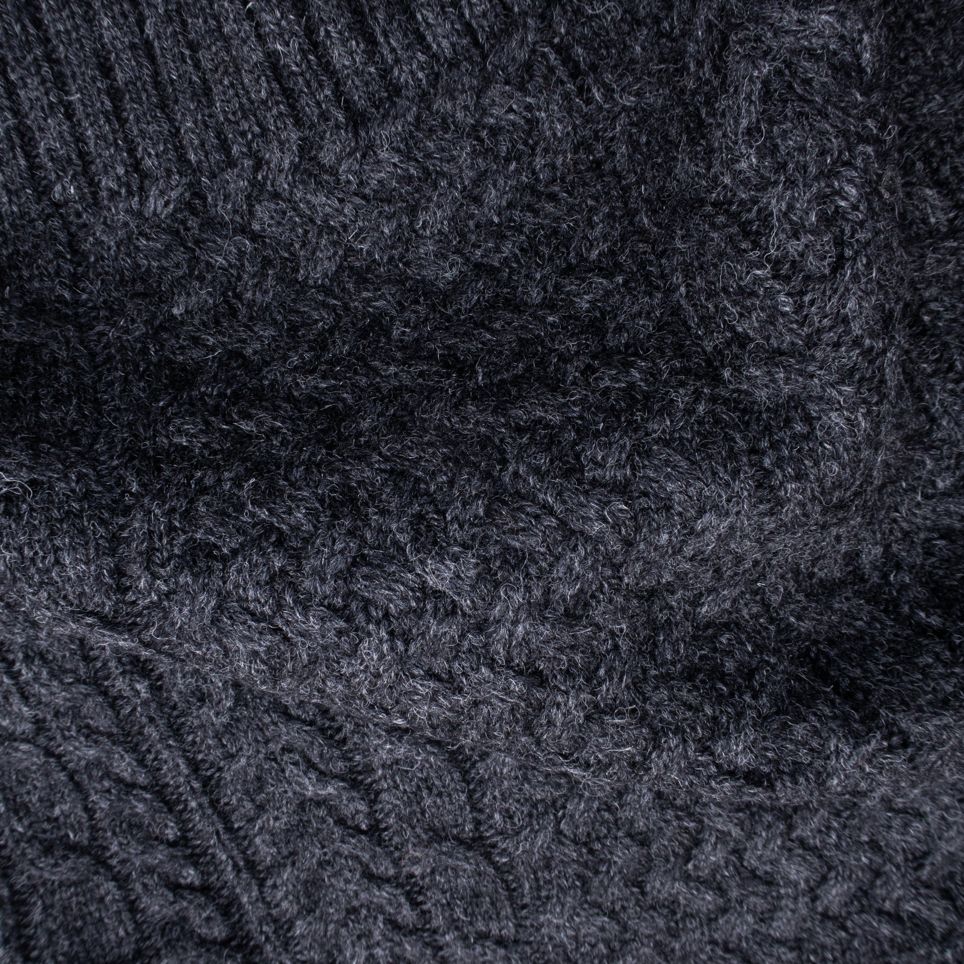 Shetland Wool Fisherman's Sweater - Black Heather