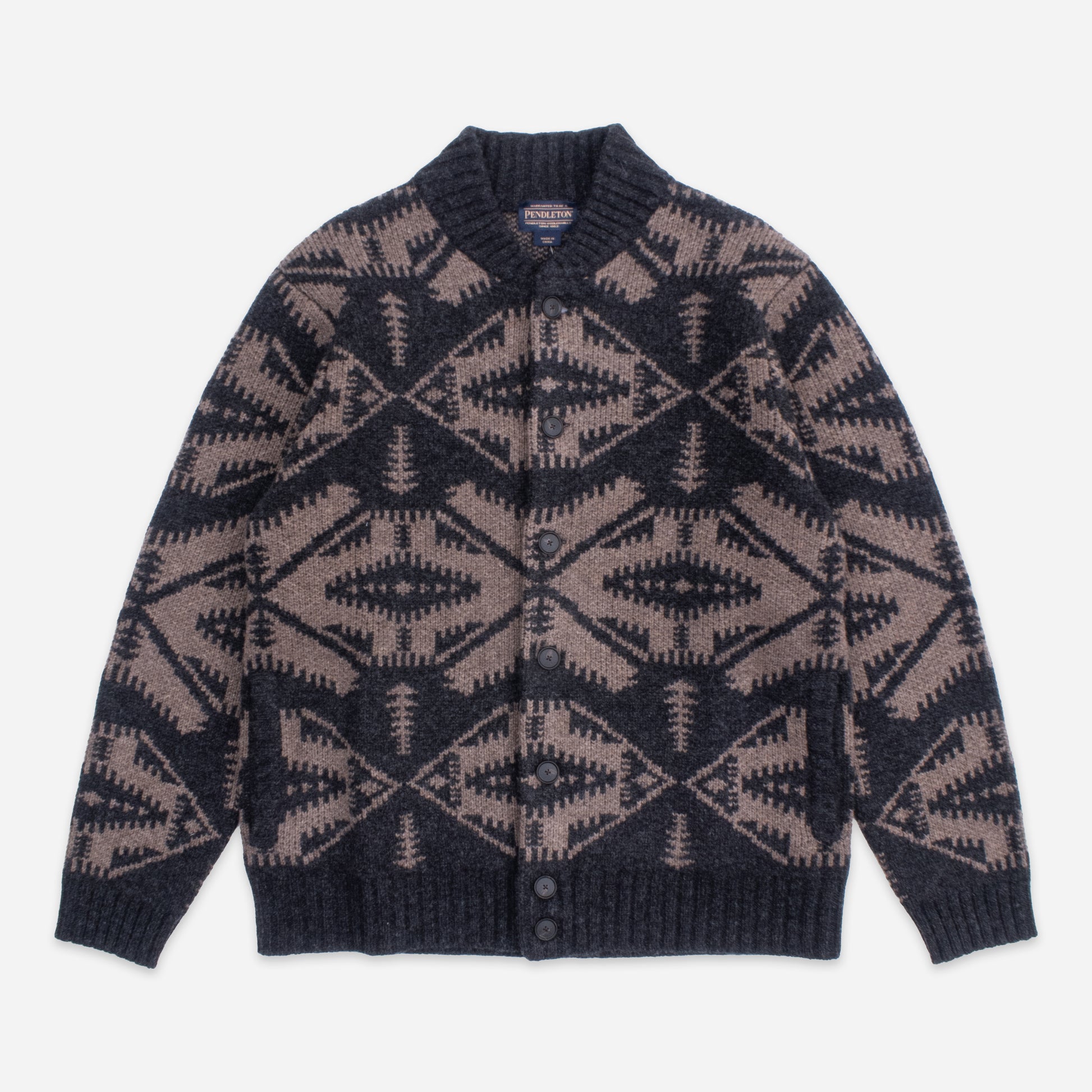 Mirror Lake Lambswool Cardigan - Oxford Mix/Taupe