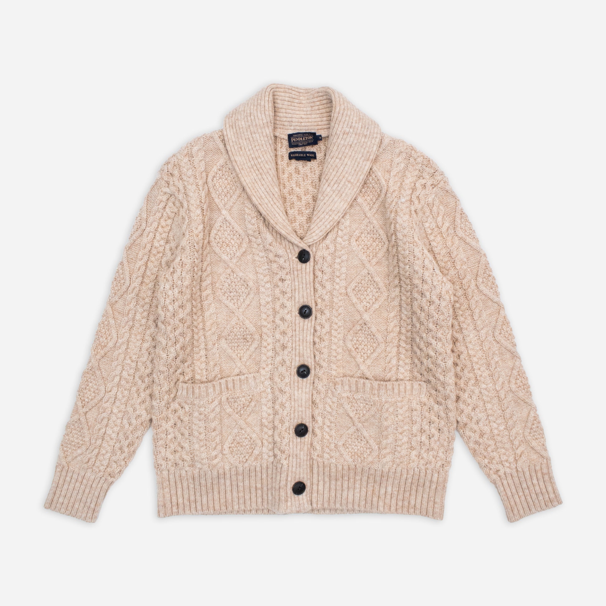 Womens Fisherman Cable Cardigan - Driftwood