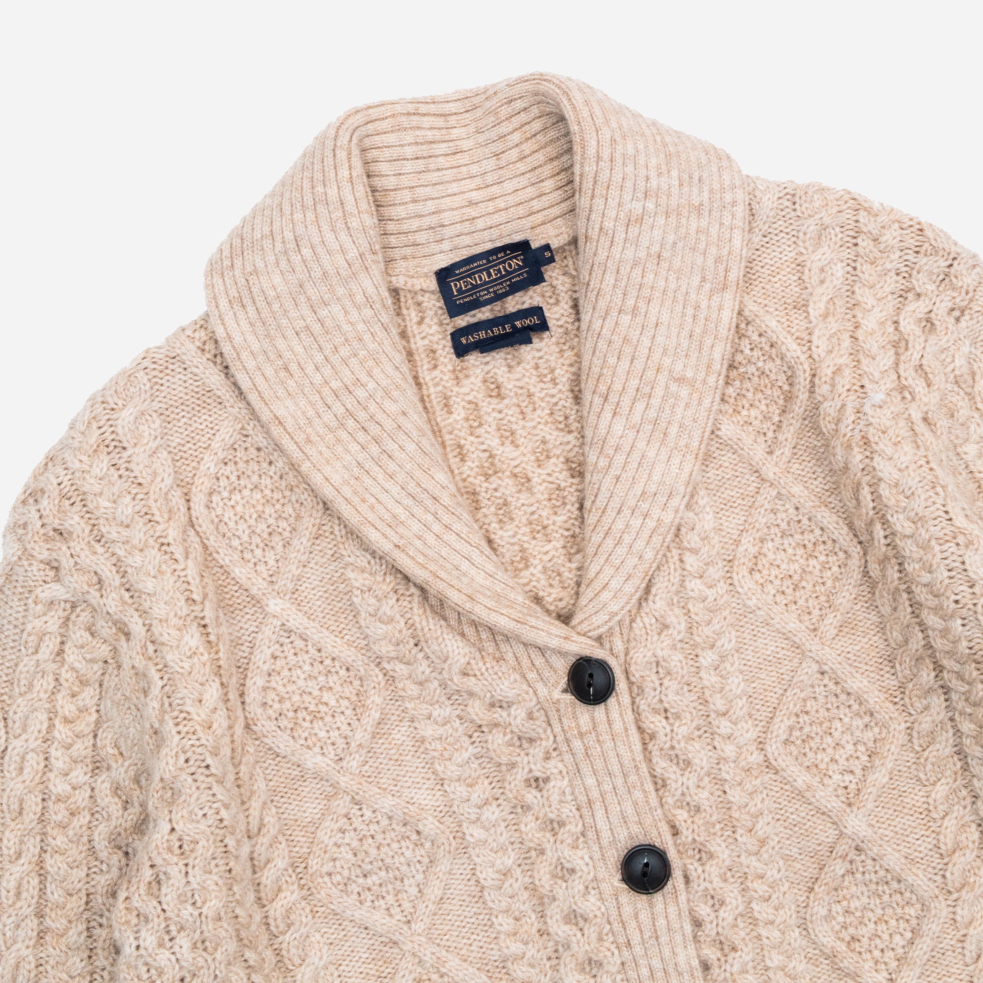 Womens Fisherman Cable Cardigan - Driftwood