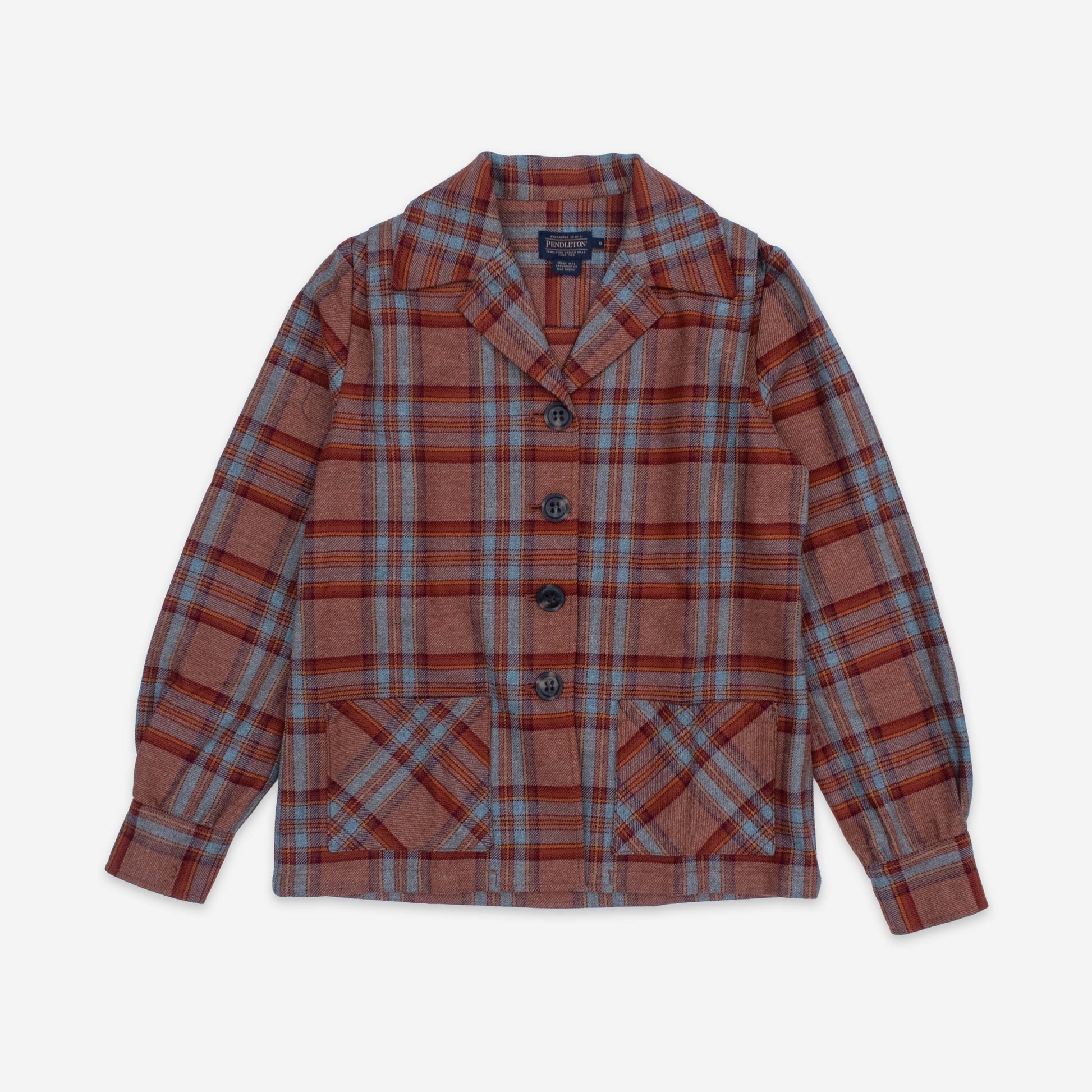 Womens Original 49ers Wool Jacket - Brick Multi Plaid