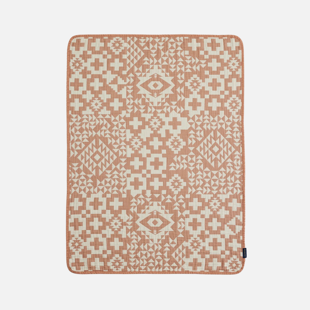 Organic Woven Baby Blanket Blue Ridge - Cork