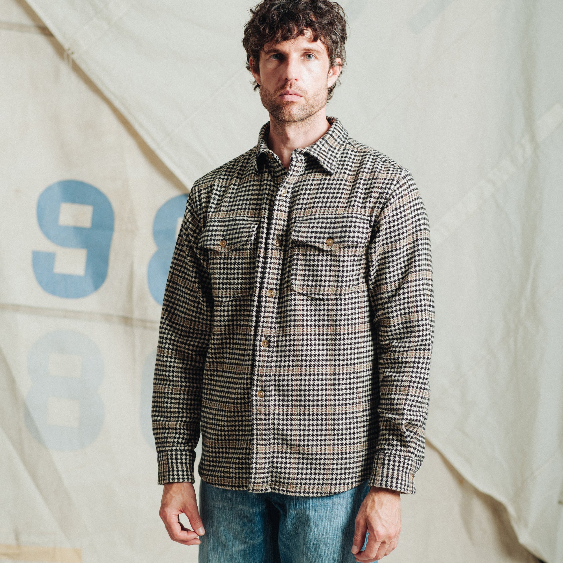 Big Pocket Check Shirt - White/Grey