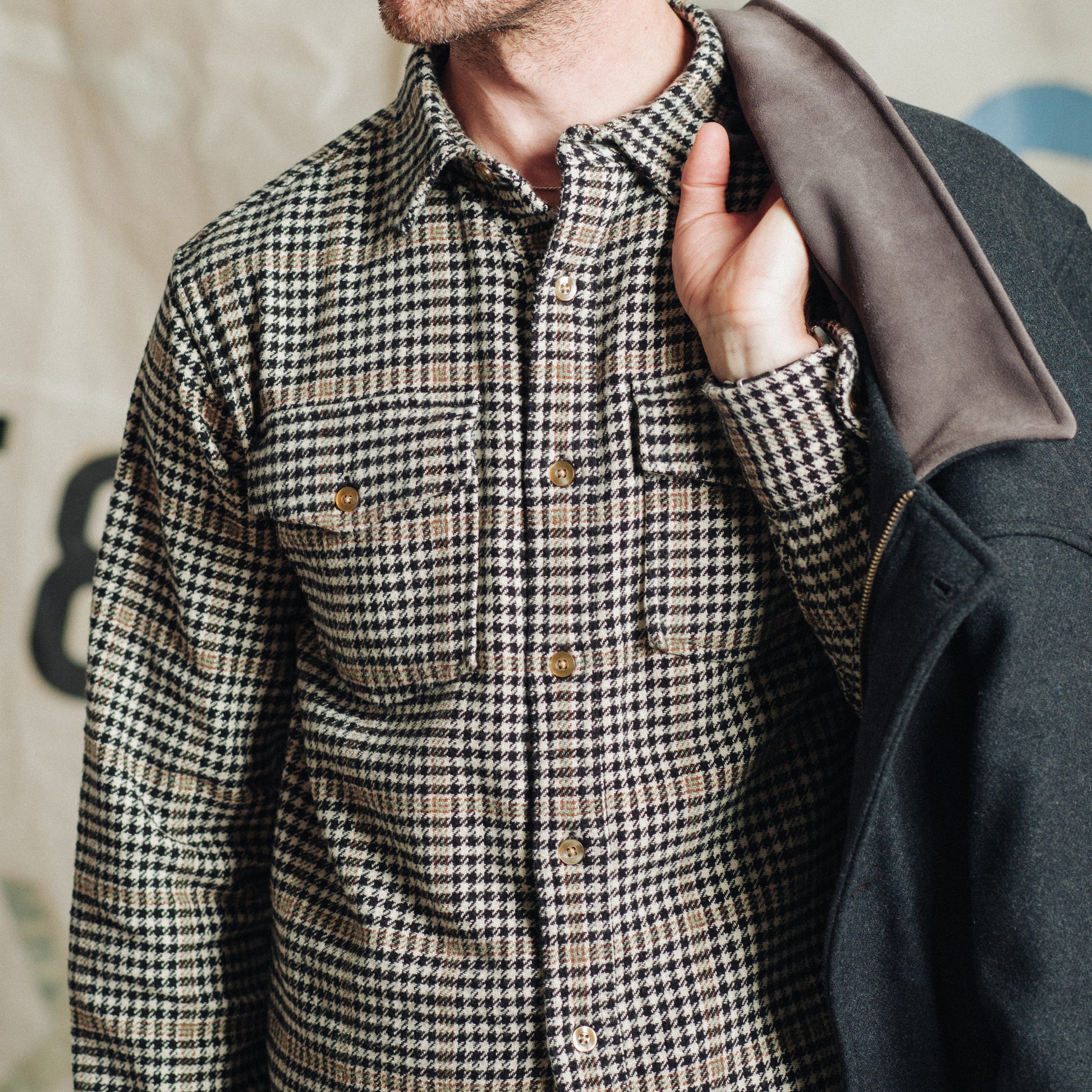 Big Pocket Check Shirt - White/Grey