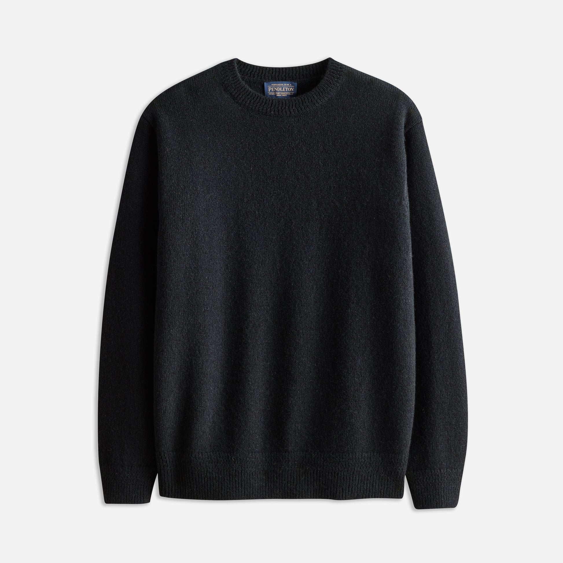 Shetland Wool Crew Sweater - Black