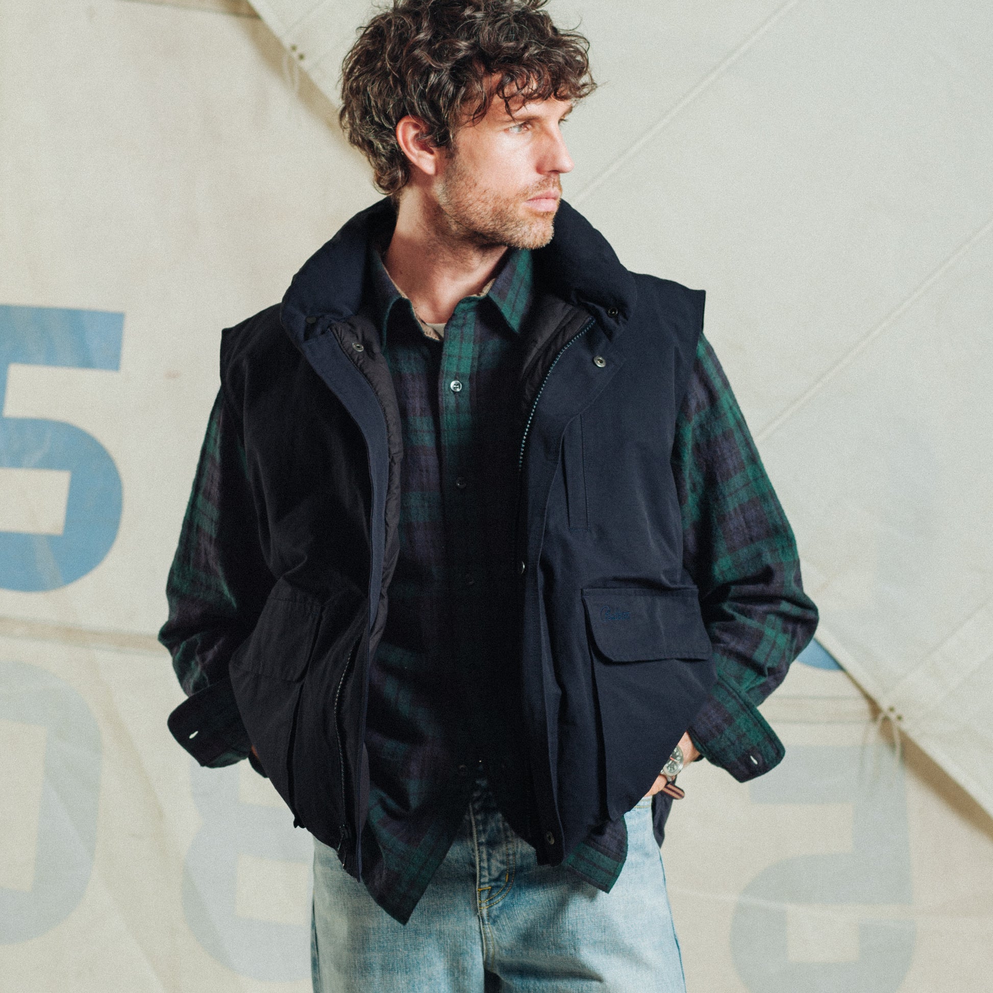 Lined Collar Shirt - Black Watch Tartan