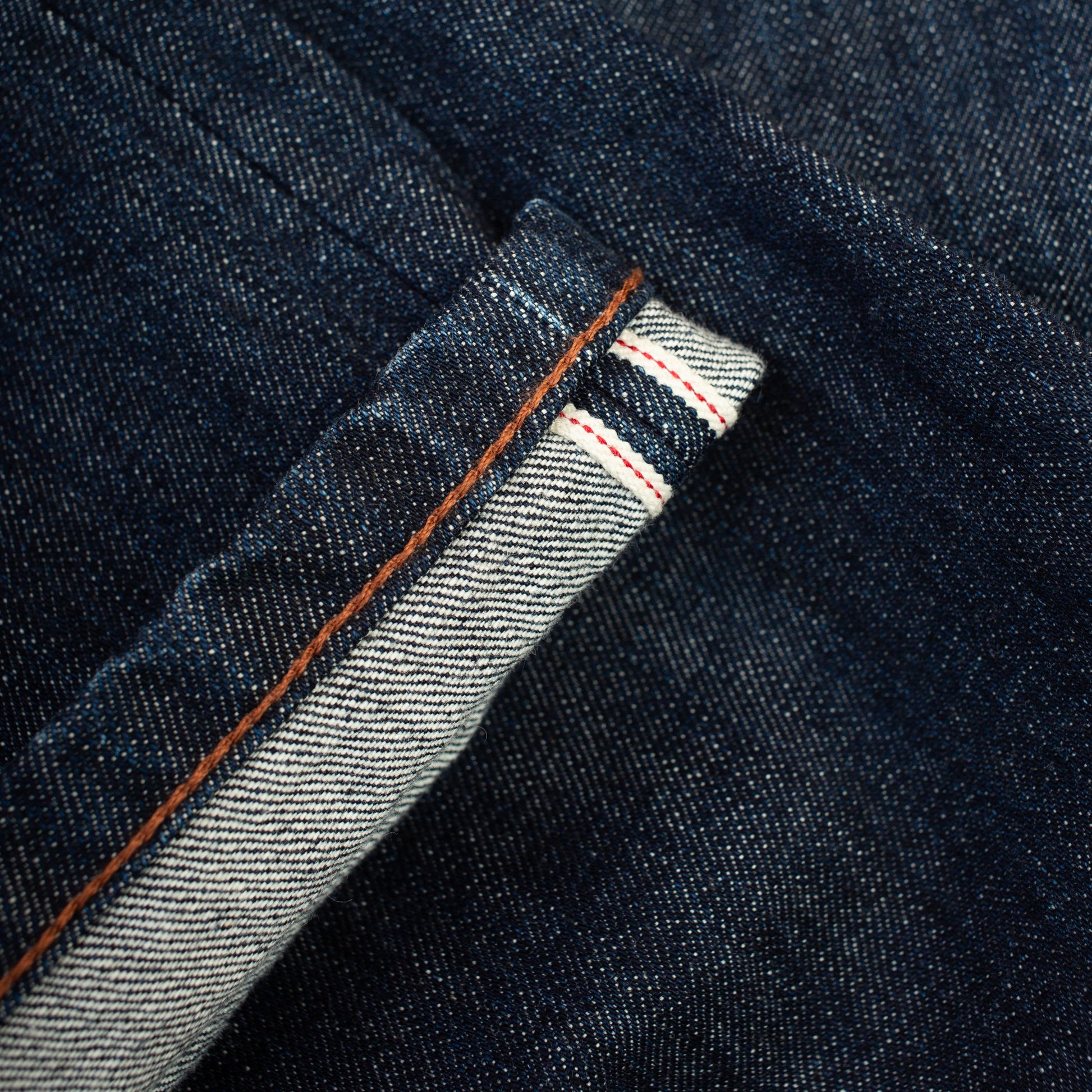 Selvedge Needlework Straight Denim Jeans - Indigo One Wash