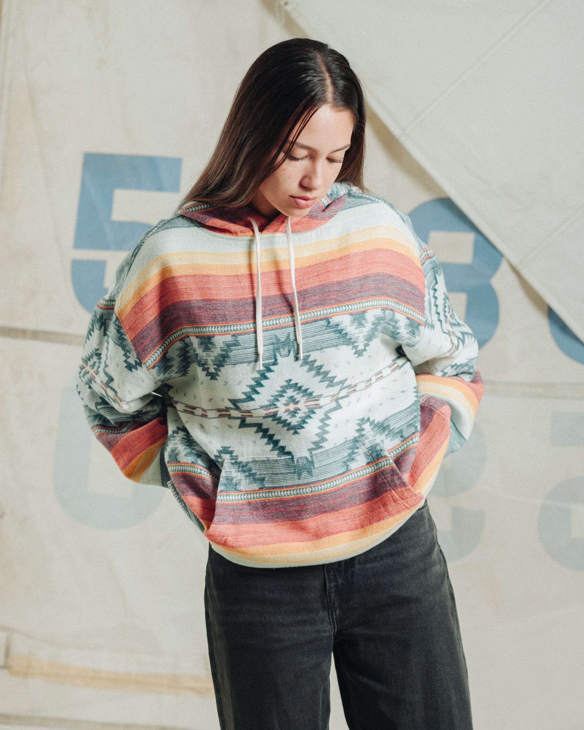 Women's Chamois Beach Hoodie - Saltillo Stripe