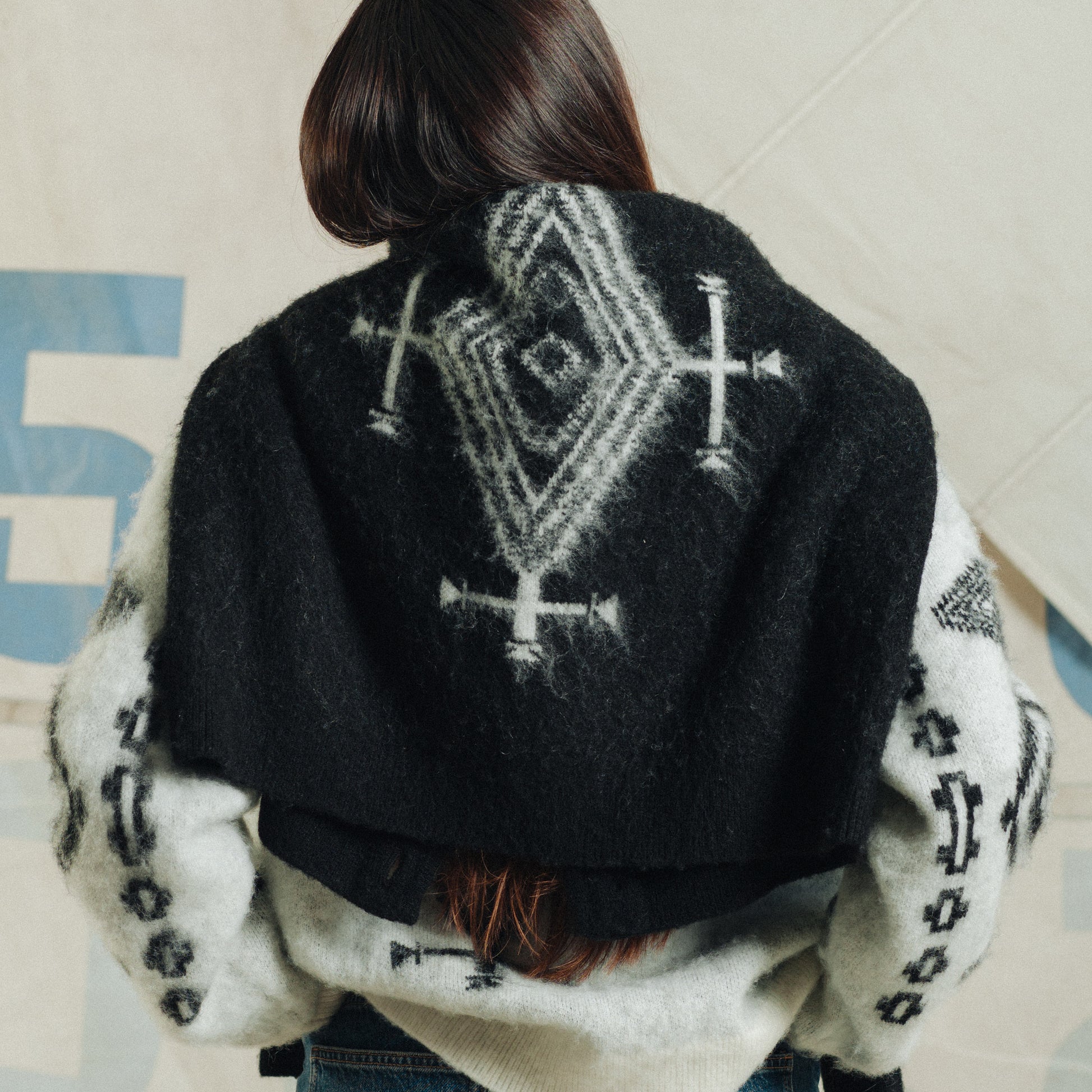 Women's Mohair Cardigan - Los Ojos Black