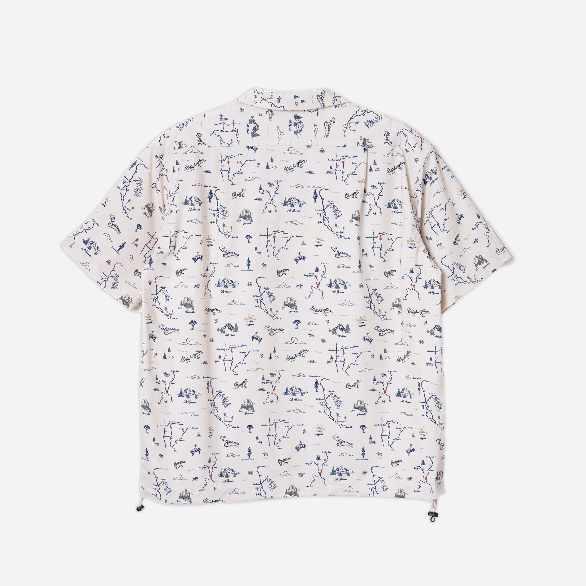 Open Collar Shirt Jacket - Batik Floral Ecru