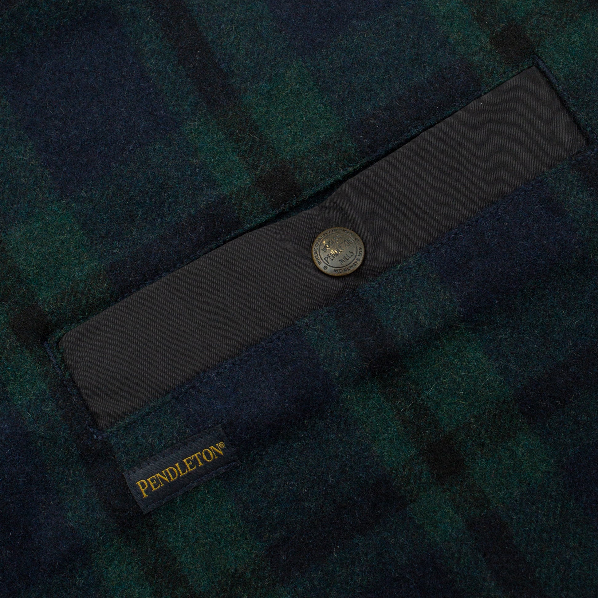 Duffel Wool Zip Vest - Black Watch
