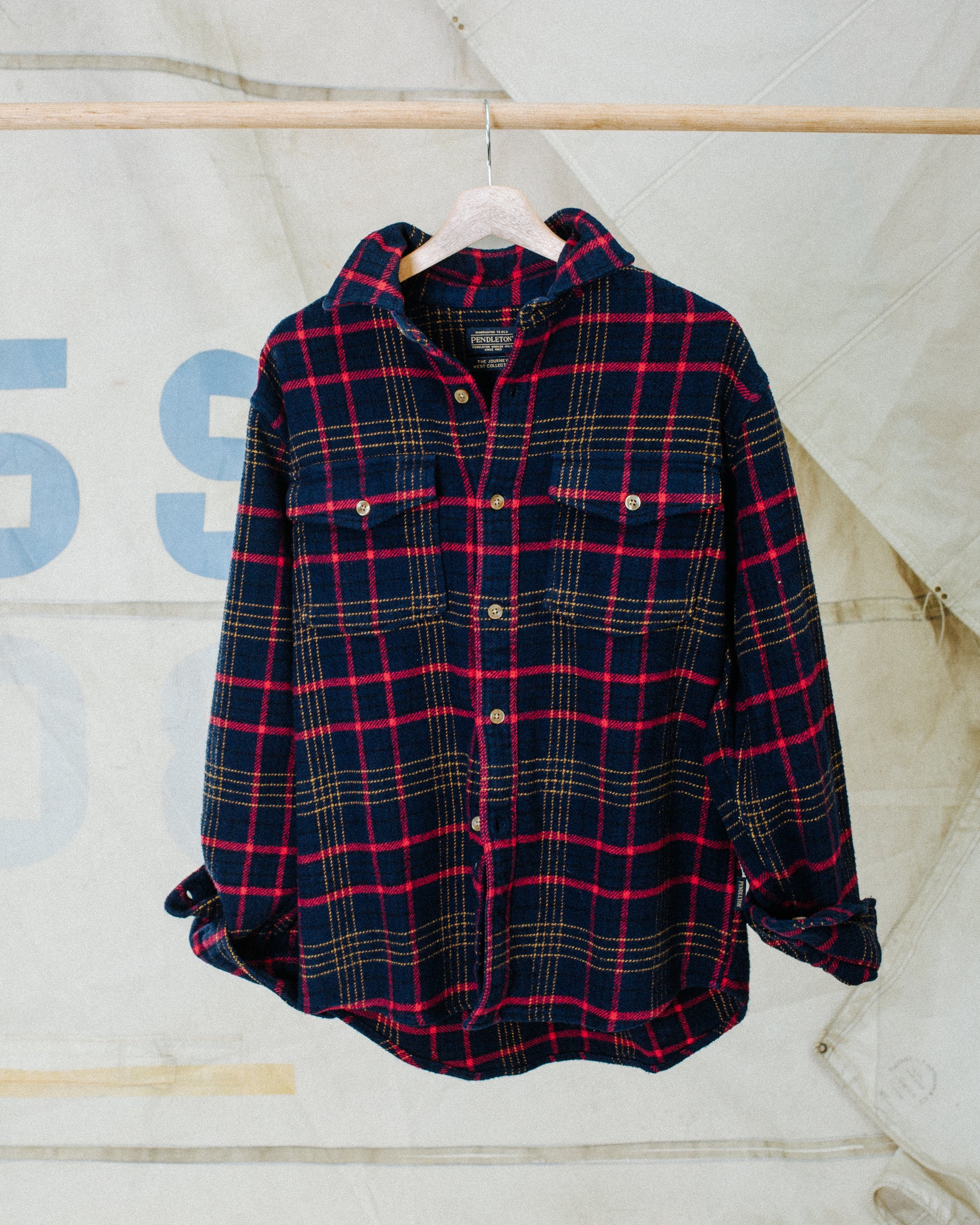 Big Pocket Check Shirt - Navy / Red