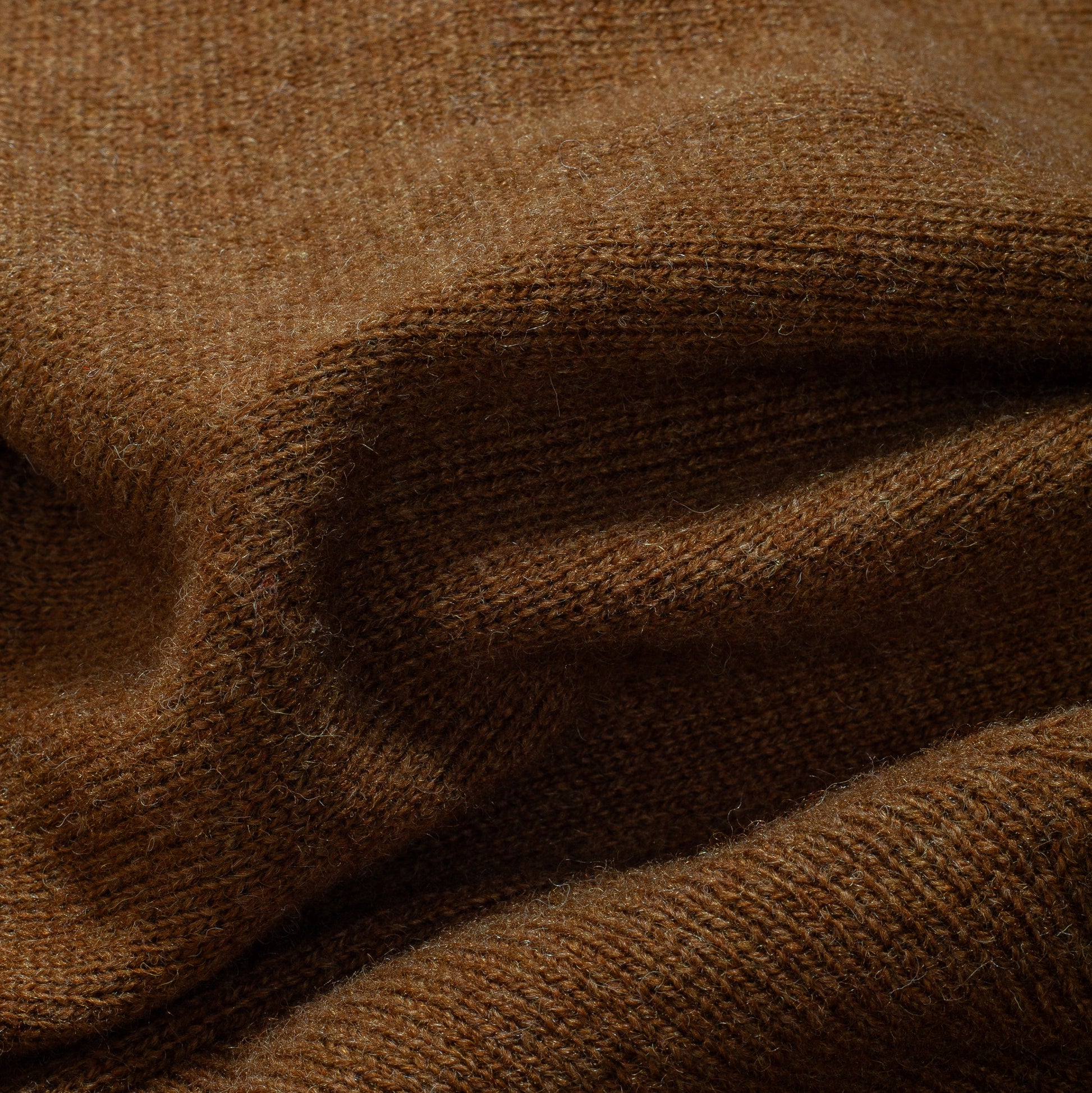 Shetland Wool Crew Sweater - Carmel Heather