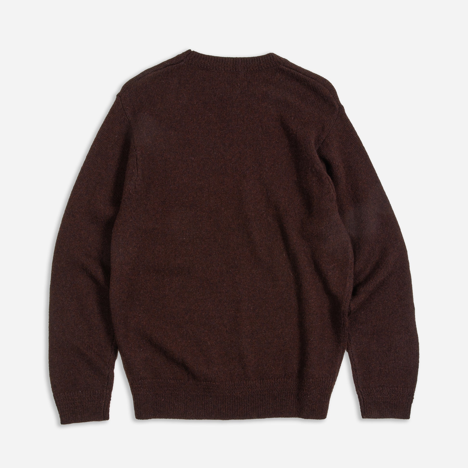 Shetland Wool Crew Sweater - Espresso Heather