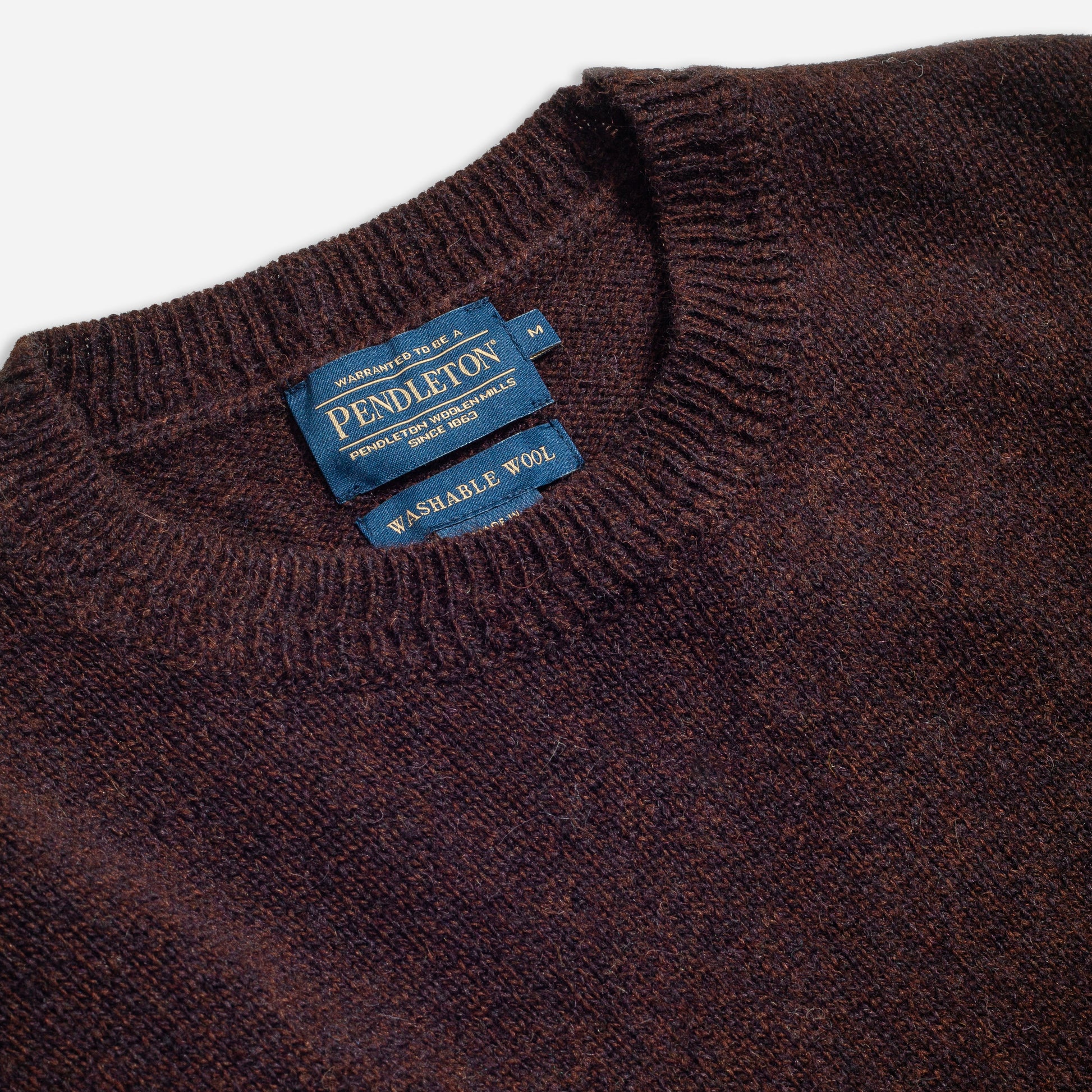 Shetland Wool Crew Sweater - Espresso Heather