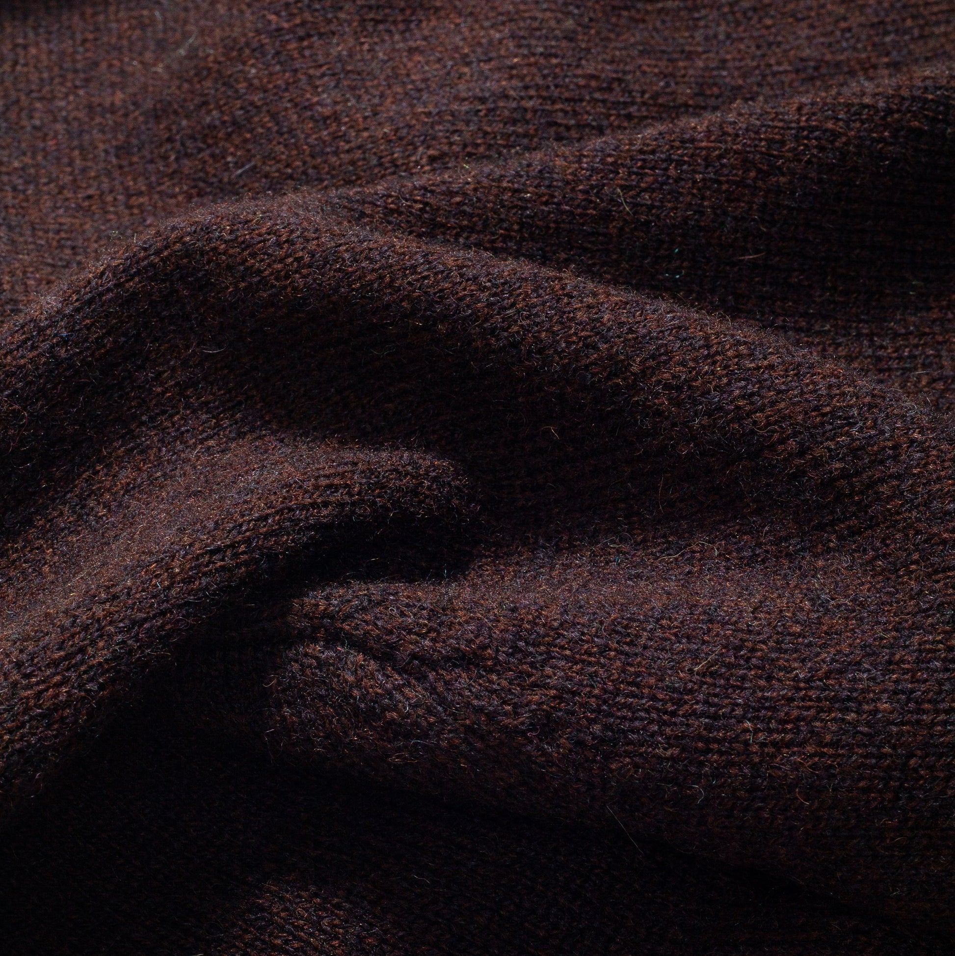 Shetland Wool Crew Sweater - Espresso Heather