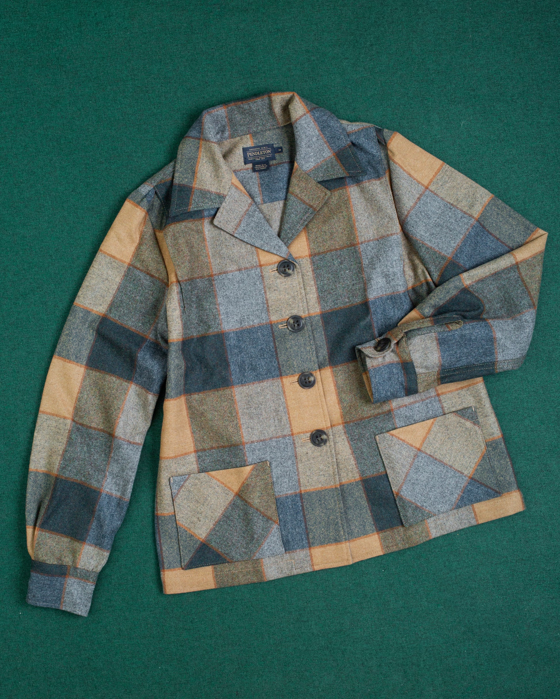 Womens Original 49er's Wool Jacket - Camel Block Plaid