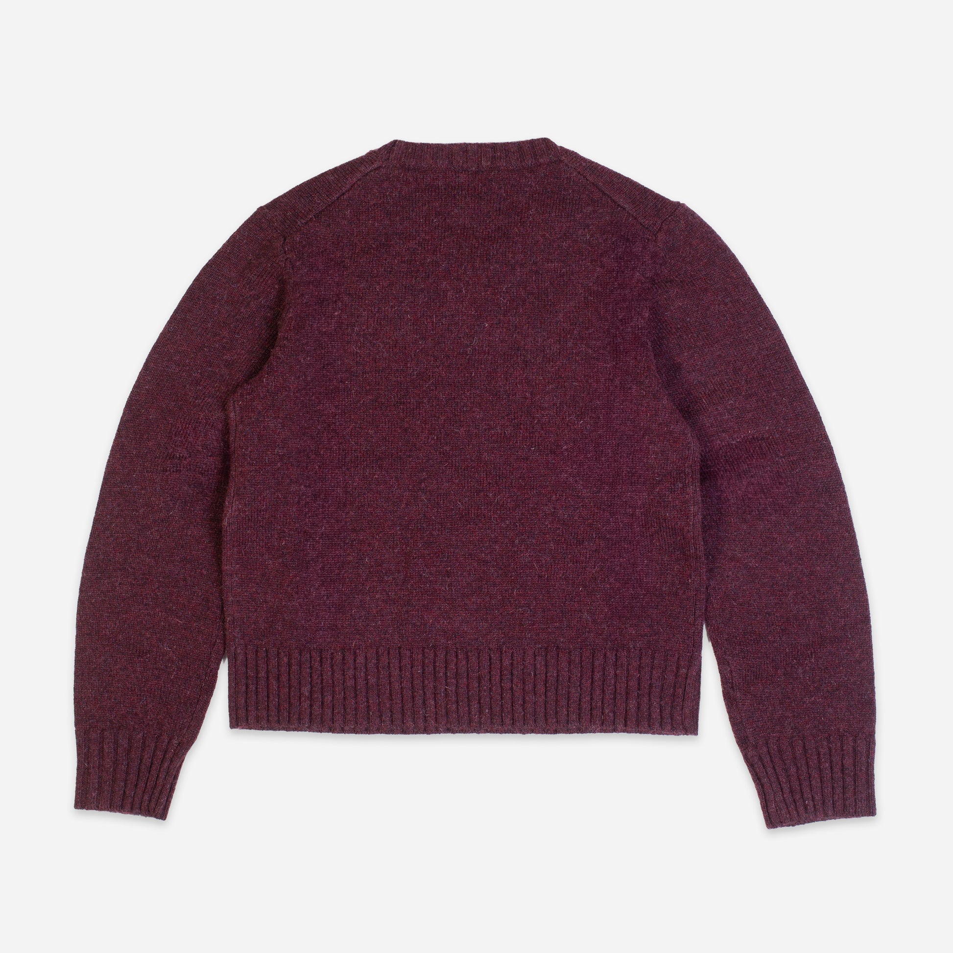 Womens Relaxed Shetland Sweater - Burgundy Heather