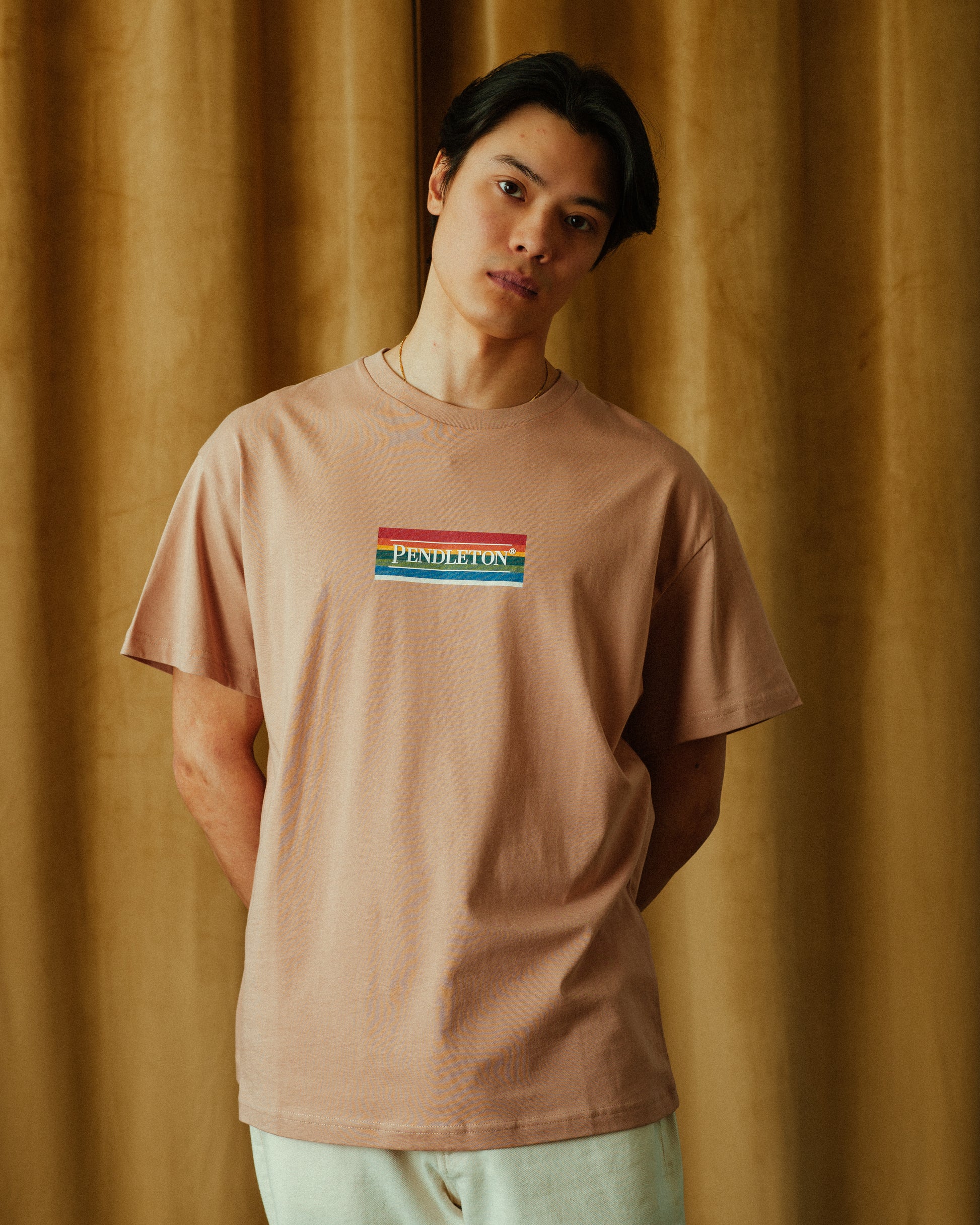 T-shirt Box - Cheval kaki/gris
