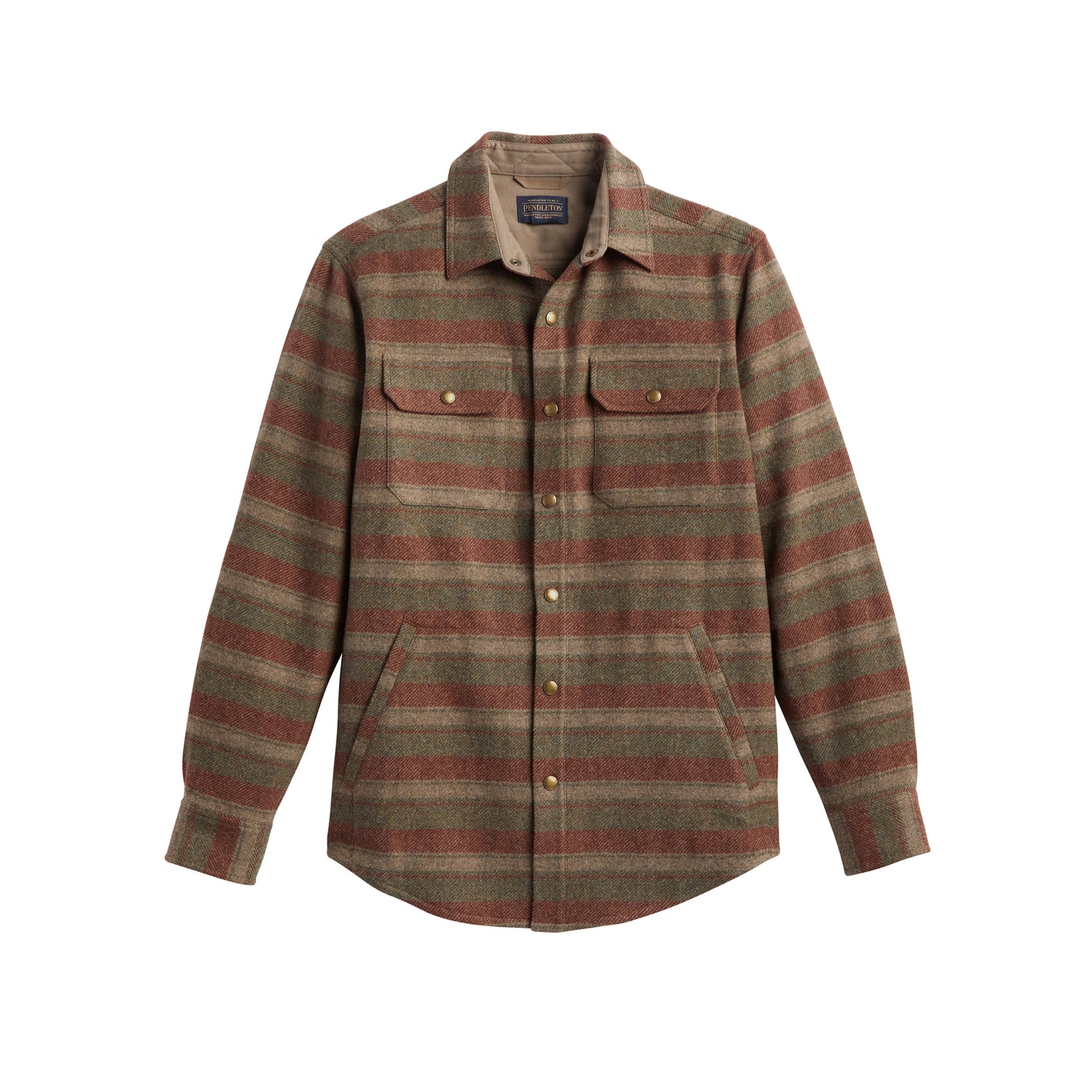 Forrest Twill Snap Shirt - Green Mix / Rust Stripe