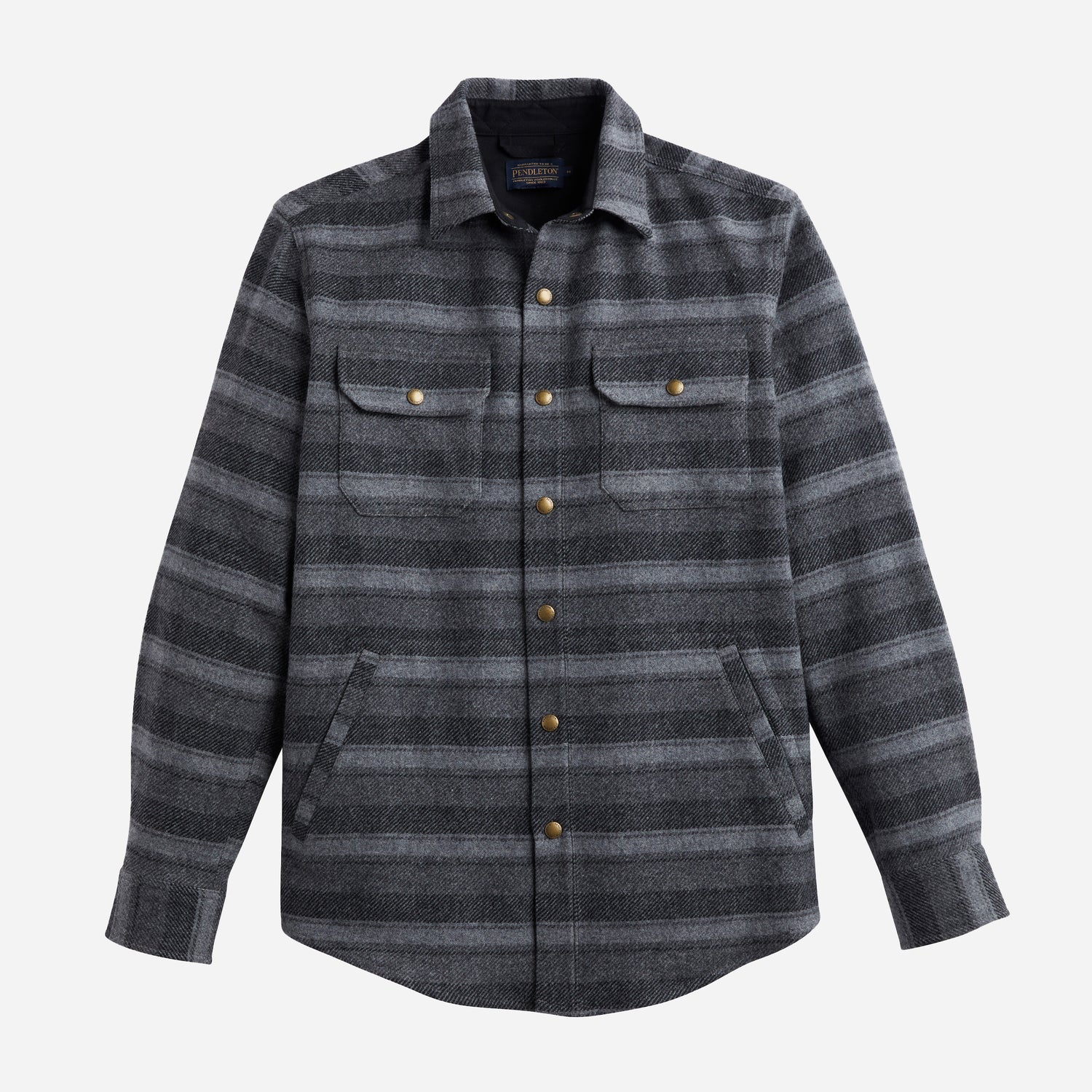 Forrest Twill Snap Shirt - Grey Mix Stripe