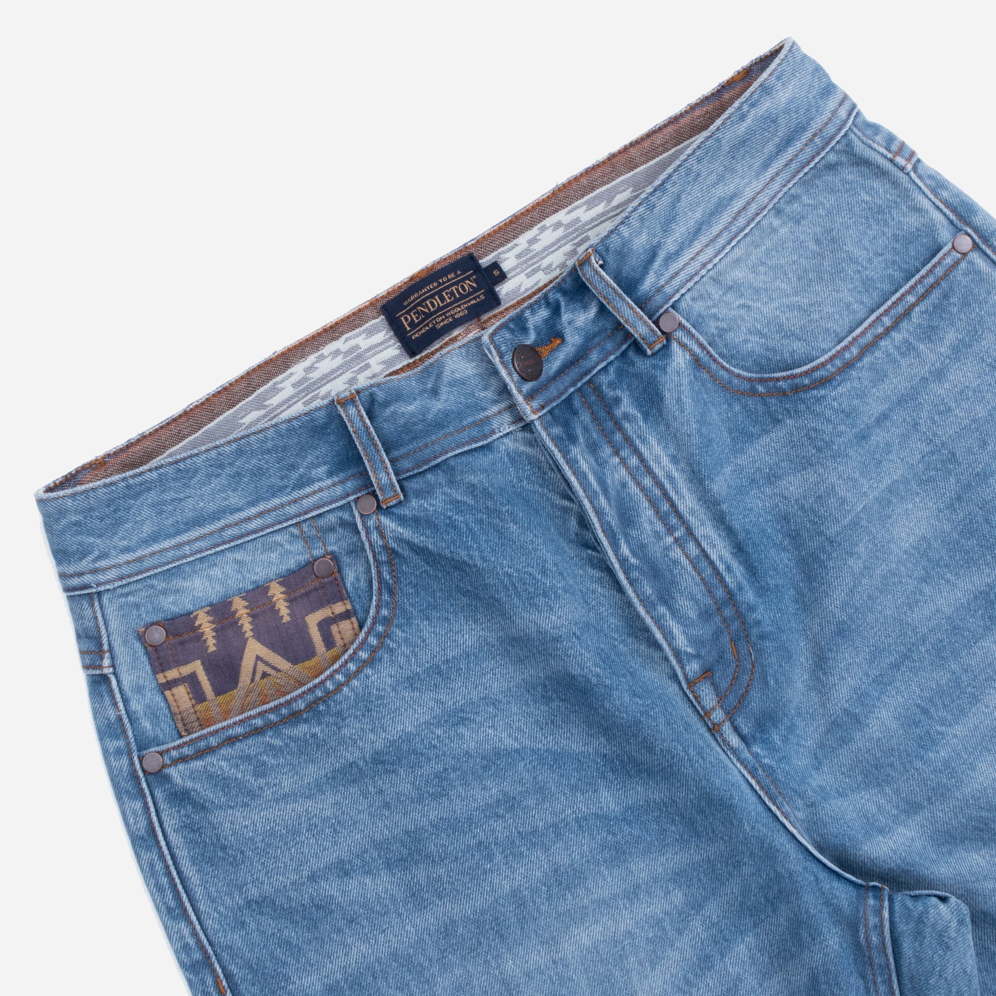 Patchwork Straight Leg Denim Jeans - Blue