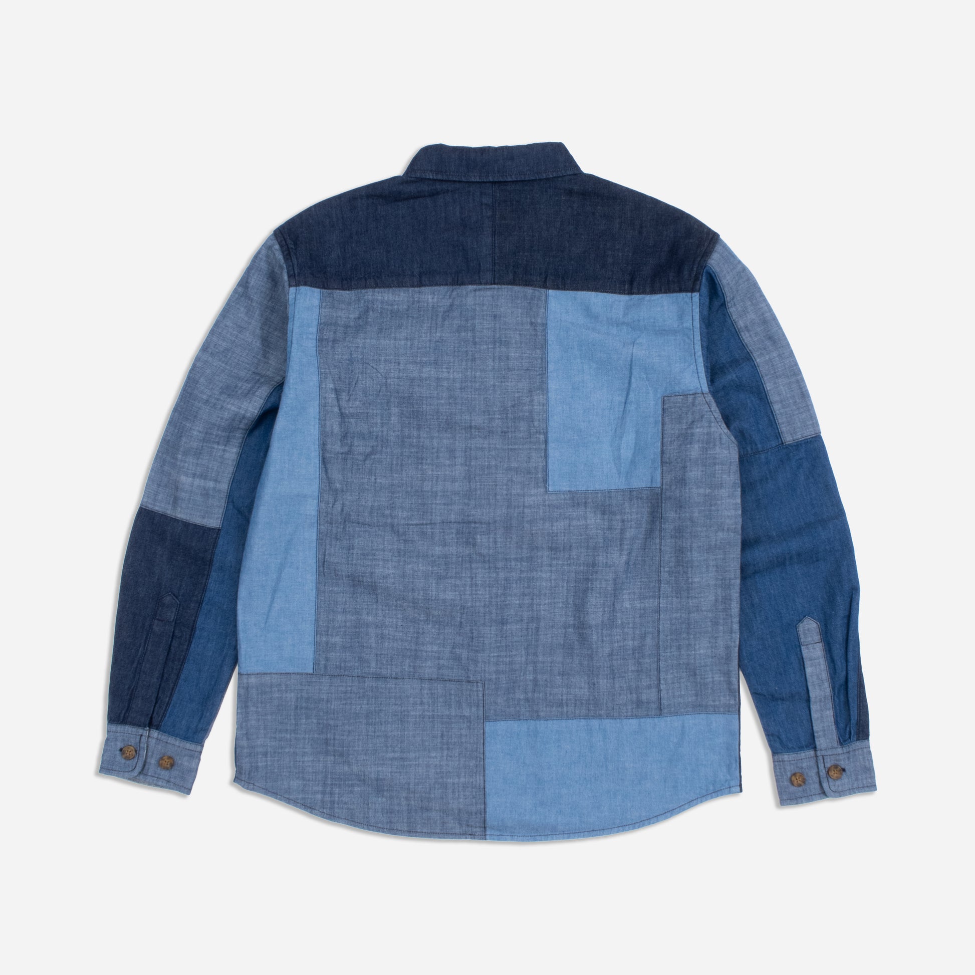 La Pine Patchwork Chambray Hemd - Blau/Mehrfarbig