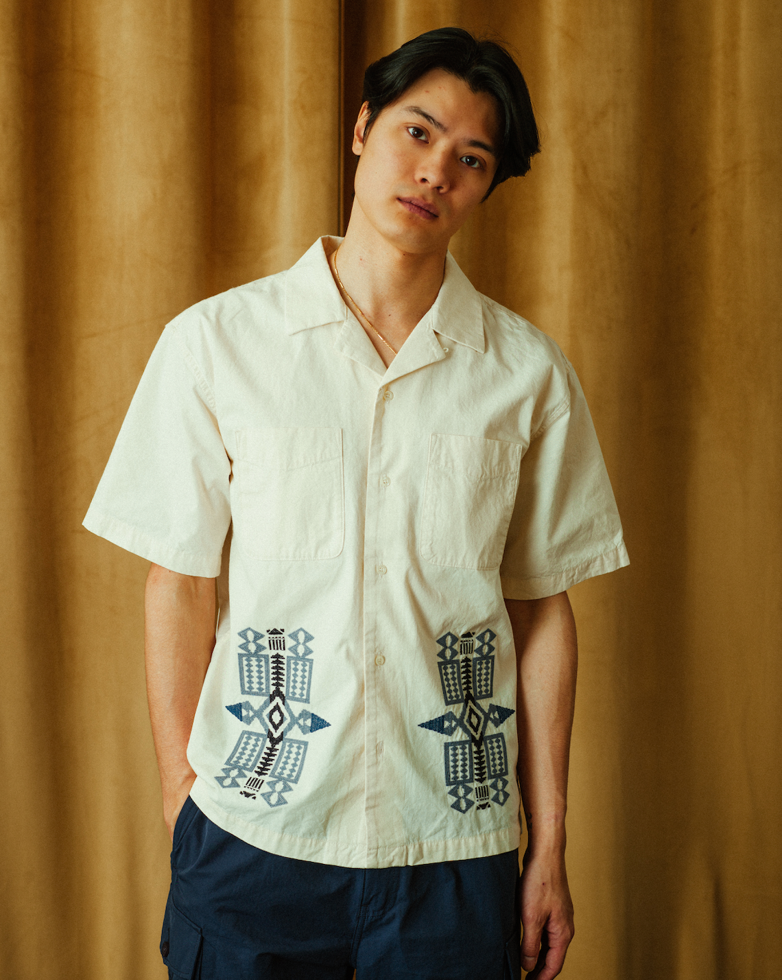 Camp Collar Shirt - Bone/Fire Legend