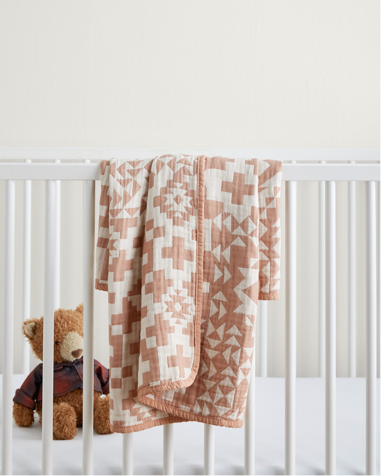 Organic Woven Baby Blanket Blue Ridge - Cork