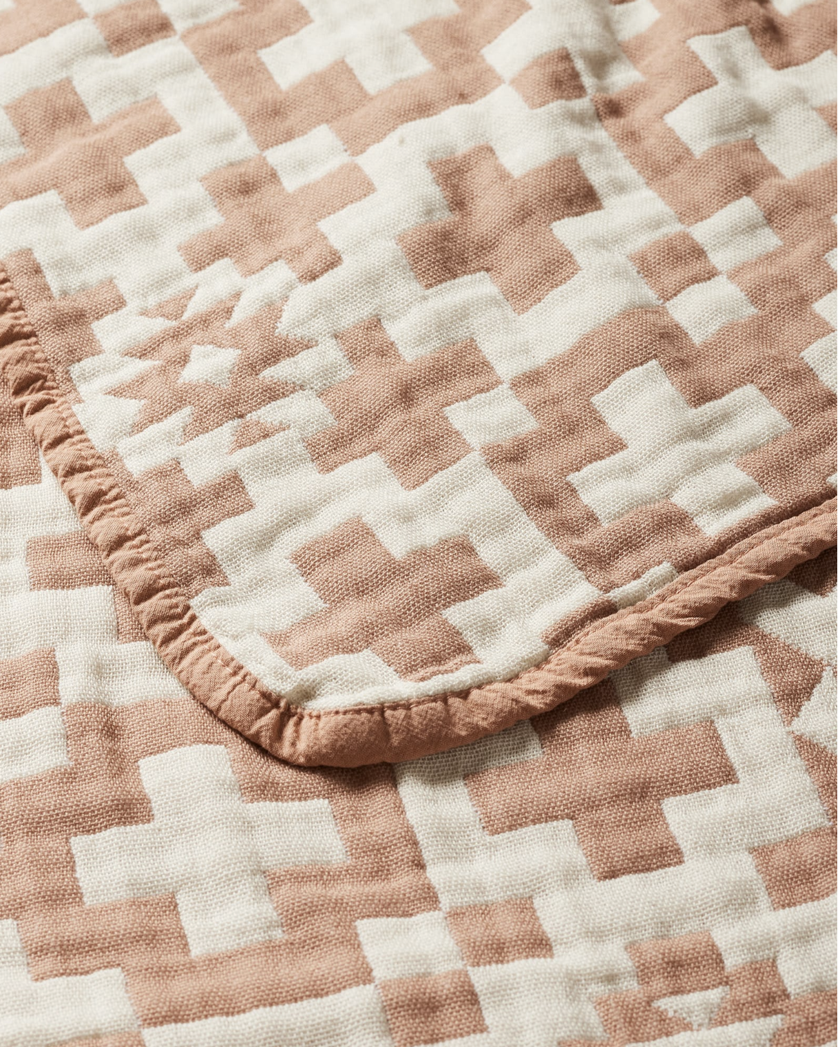 Organic Woven Baby Blanket Blue Ridge - Cork