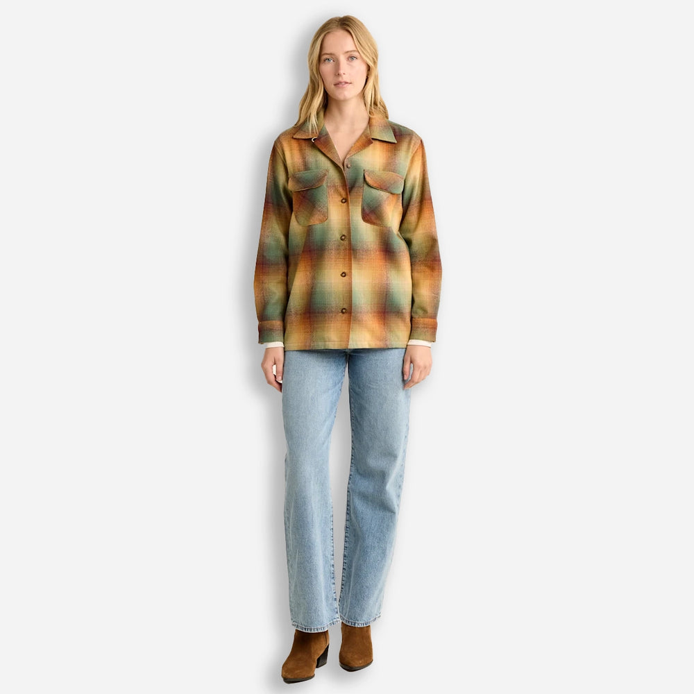 Damen Boyfriend Boardshirt - Gold/Grün Ombre