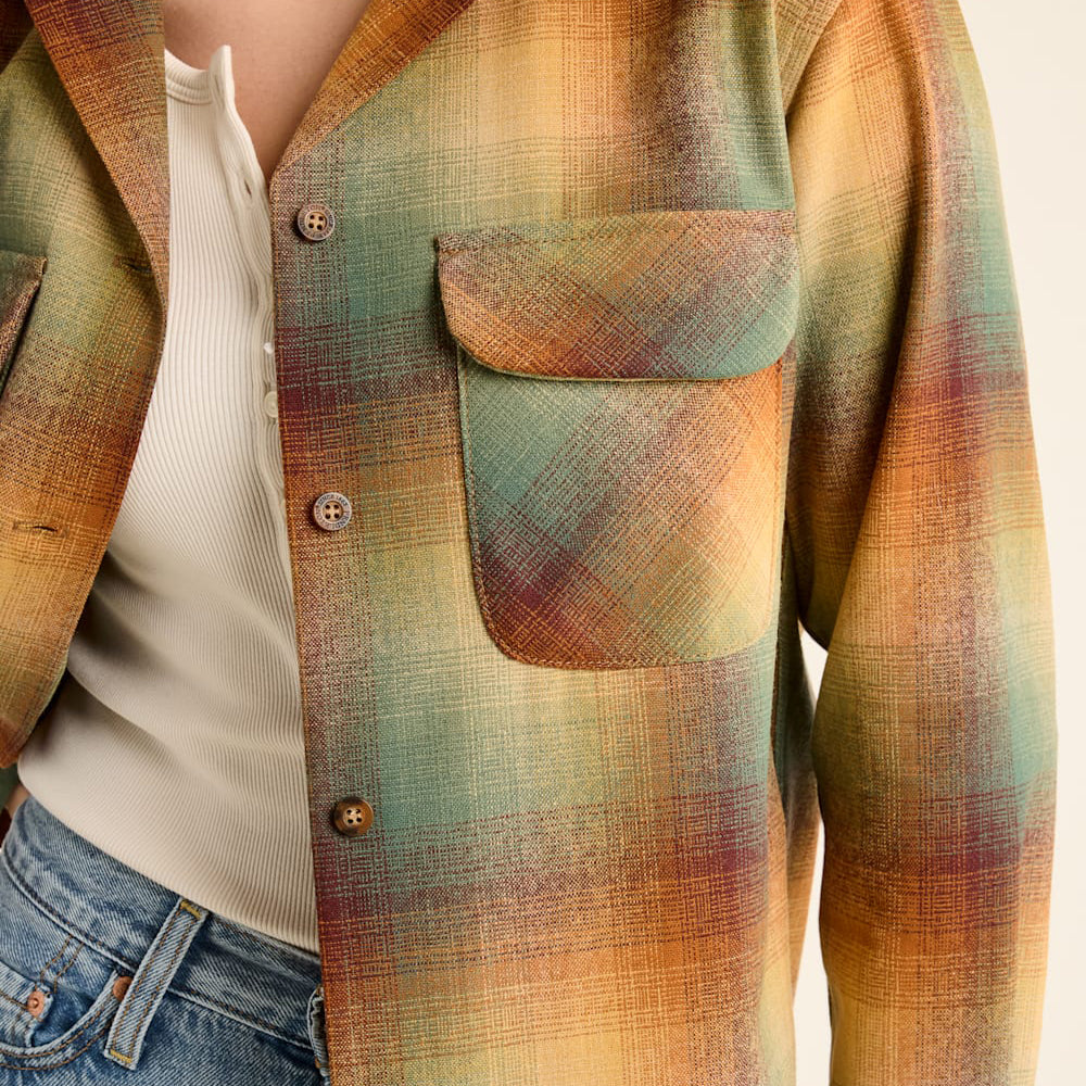 Damen Boyfriend Boardshirt - Gold/Grün Ombre