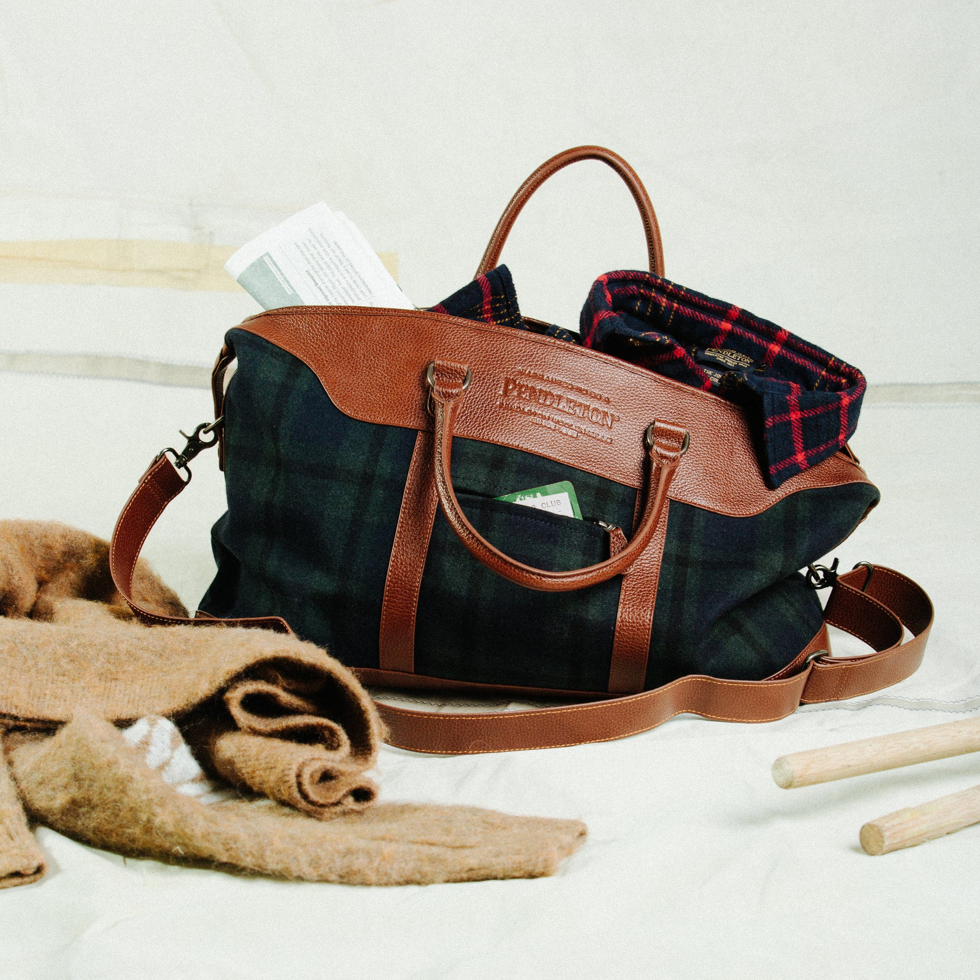 Wool Weekend Duffel Bag - Black Watch
