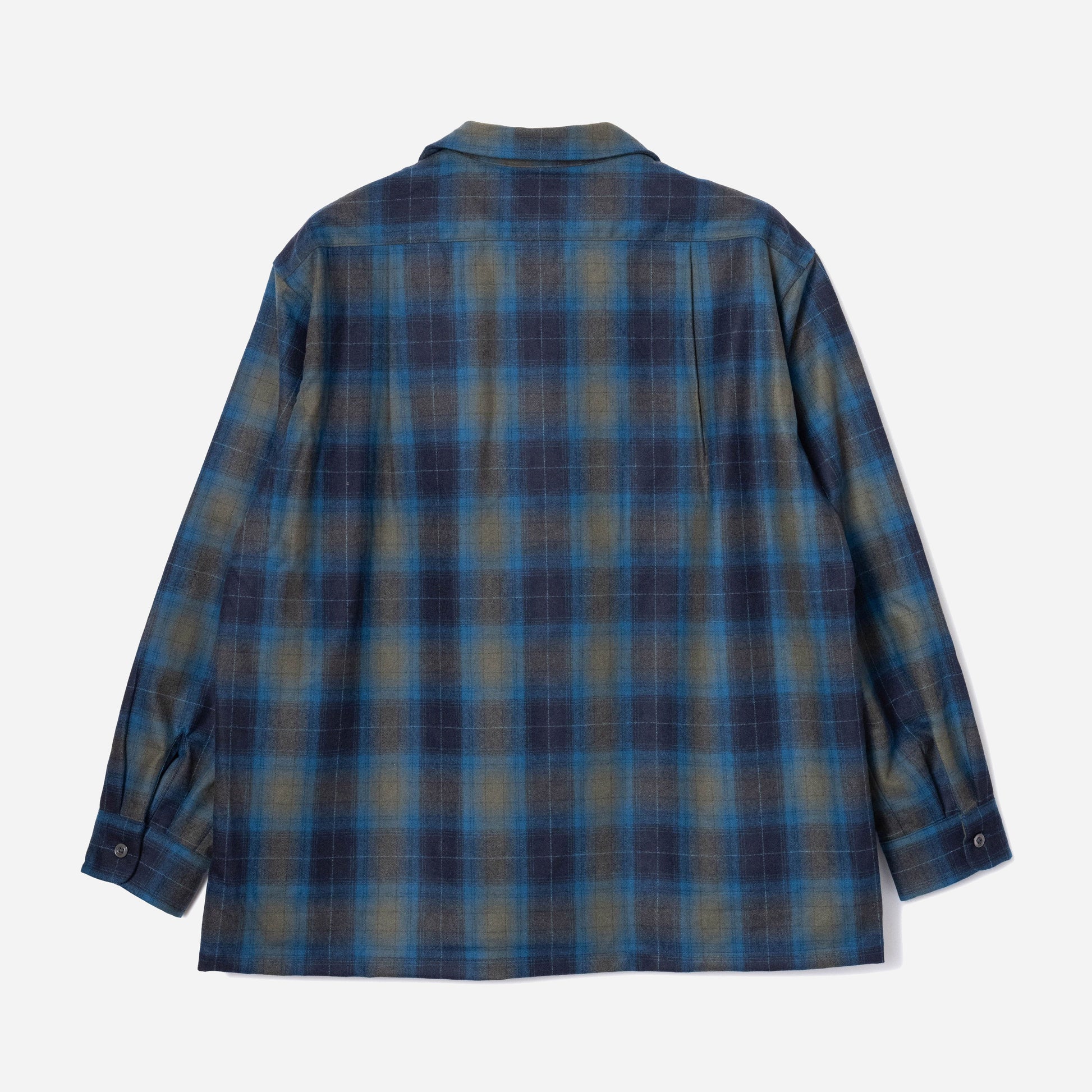 Crafted In Japan Wool Shirt - Khaki/Blue