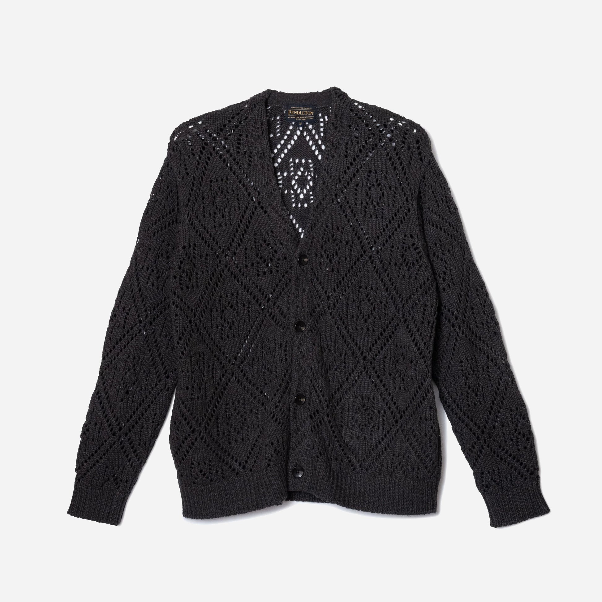 Lace Stitch Cardigan - Charcoal