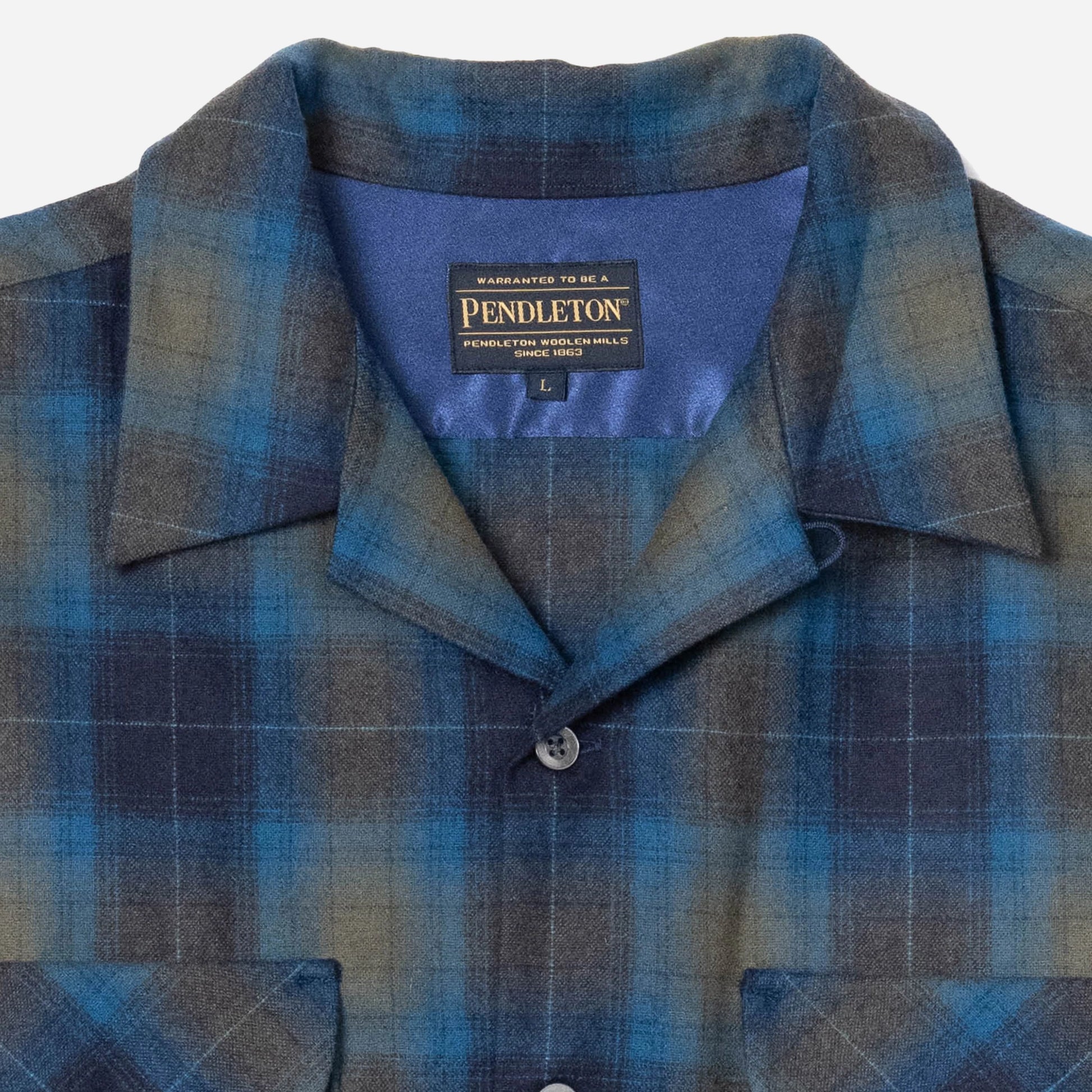 Crafted In Japan Wool Shirt - Khaki/Blue